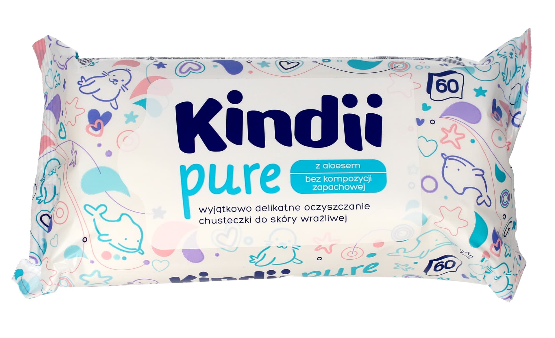 

Kindii Pure Chusteczki oczyszczające dla niemowląt z aloesem 1op.-60szt