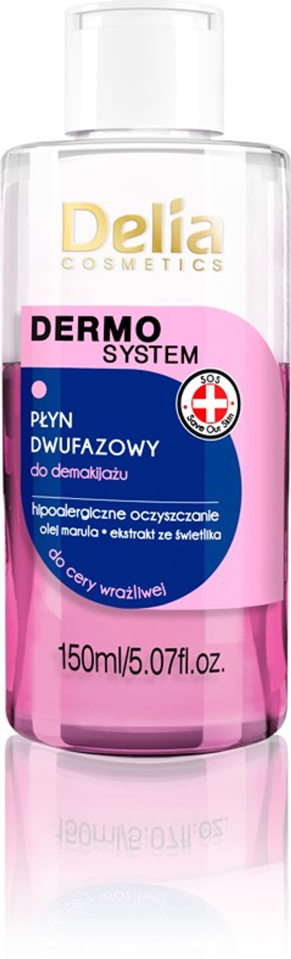 

Delia Cosmetics Dermo System Dwufazowy płyn do demakijażu - cera wrażliwa 150ml