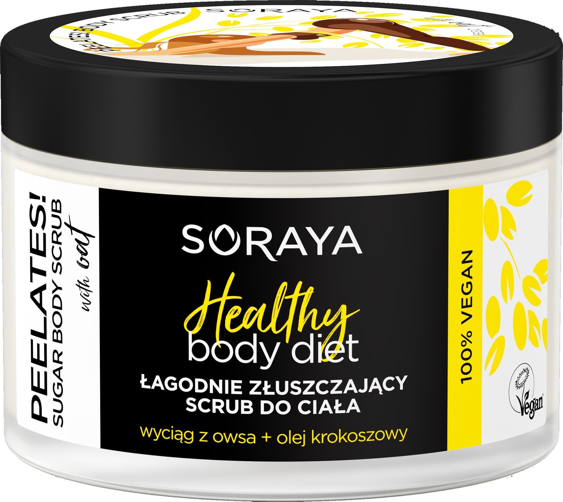 

Soraya Healthy Body Diet Łagodnie złuszczający Scrub do ciała z wyciągiem z Owsa i olejem Krokoszowym 200g