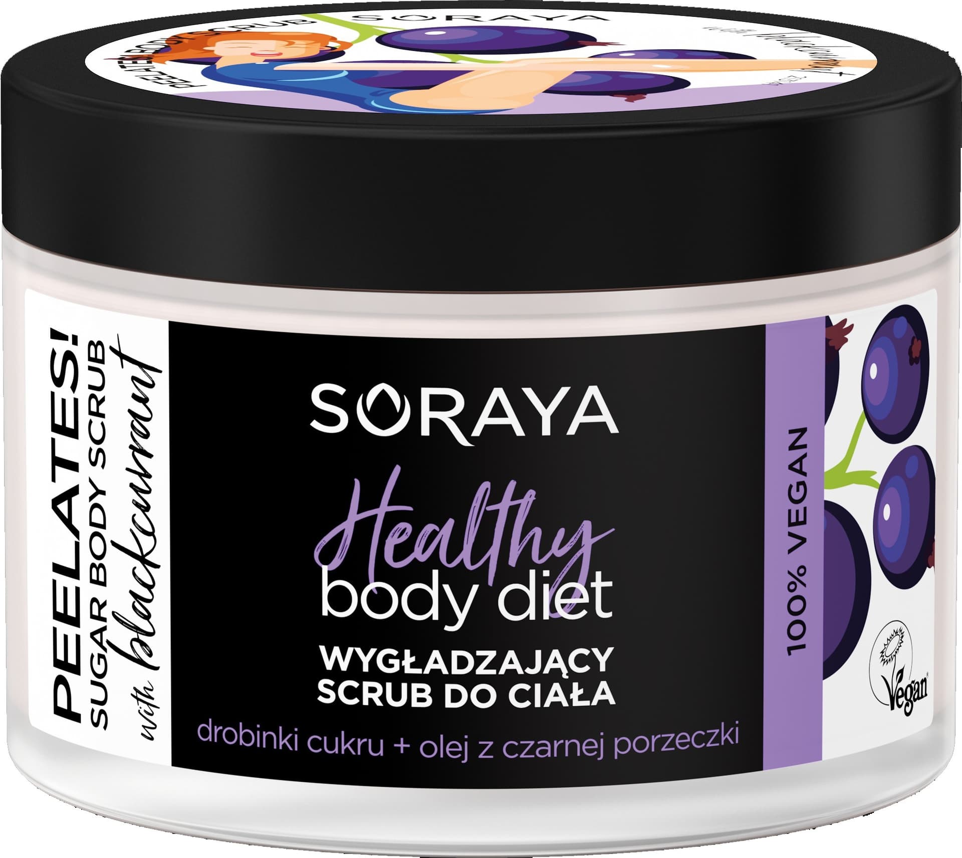 

Soraya Healthy Body Diet Wygładzający Scrub do ciała z drobinkami cukru i olejem z Czarnej Porzeczki 200g