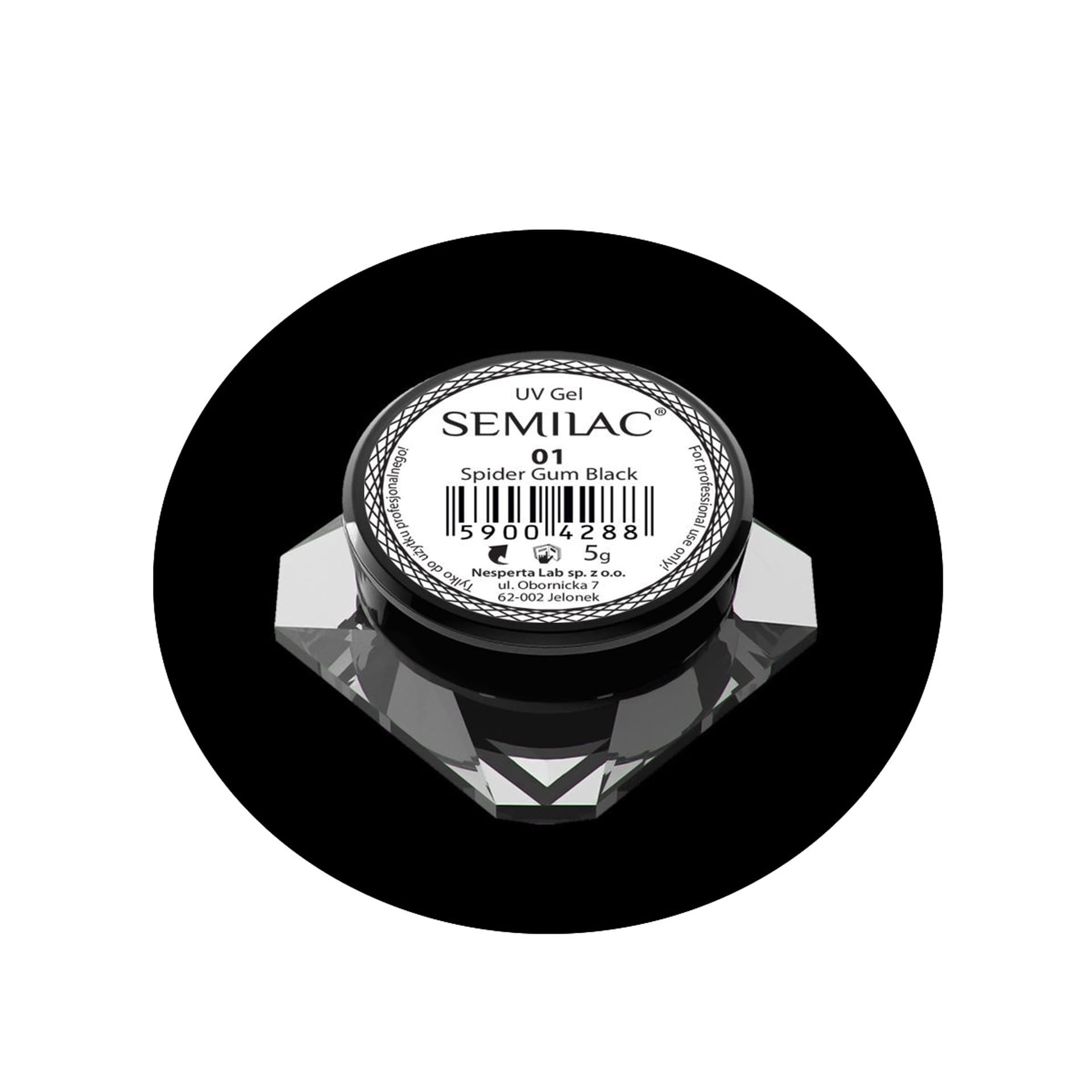 

SEMILAC Spider Gum Żel do zdobienia paznokci 01 Black 5g