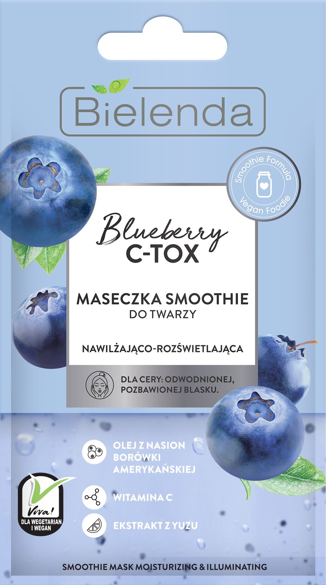 

Bielenda Blueberry C-TOX Maseczka Smoothie do twarzy nawilżająco-rozświetlająca 8g