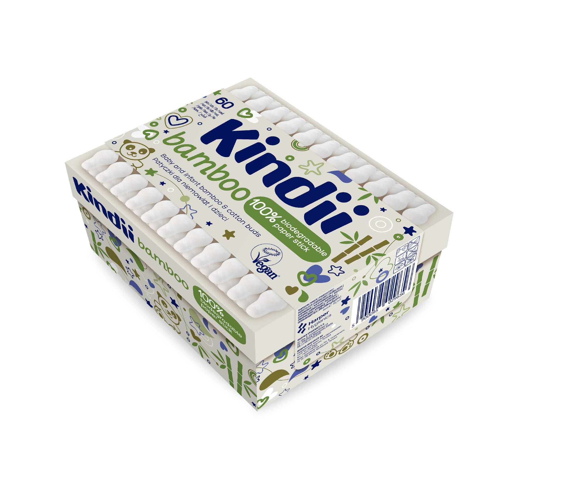 

Kindii Bamboo Bambusowe Patyczki dla dzieci i niemowląt 1op.-60szt