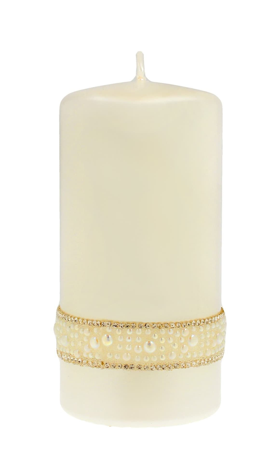 

Artman Świeca ozdobna Crystal Opal Pearl biała - walec średni 1szt