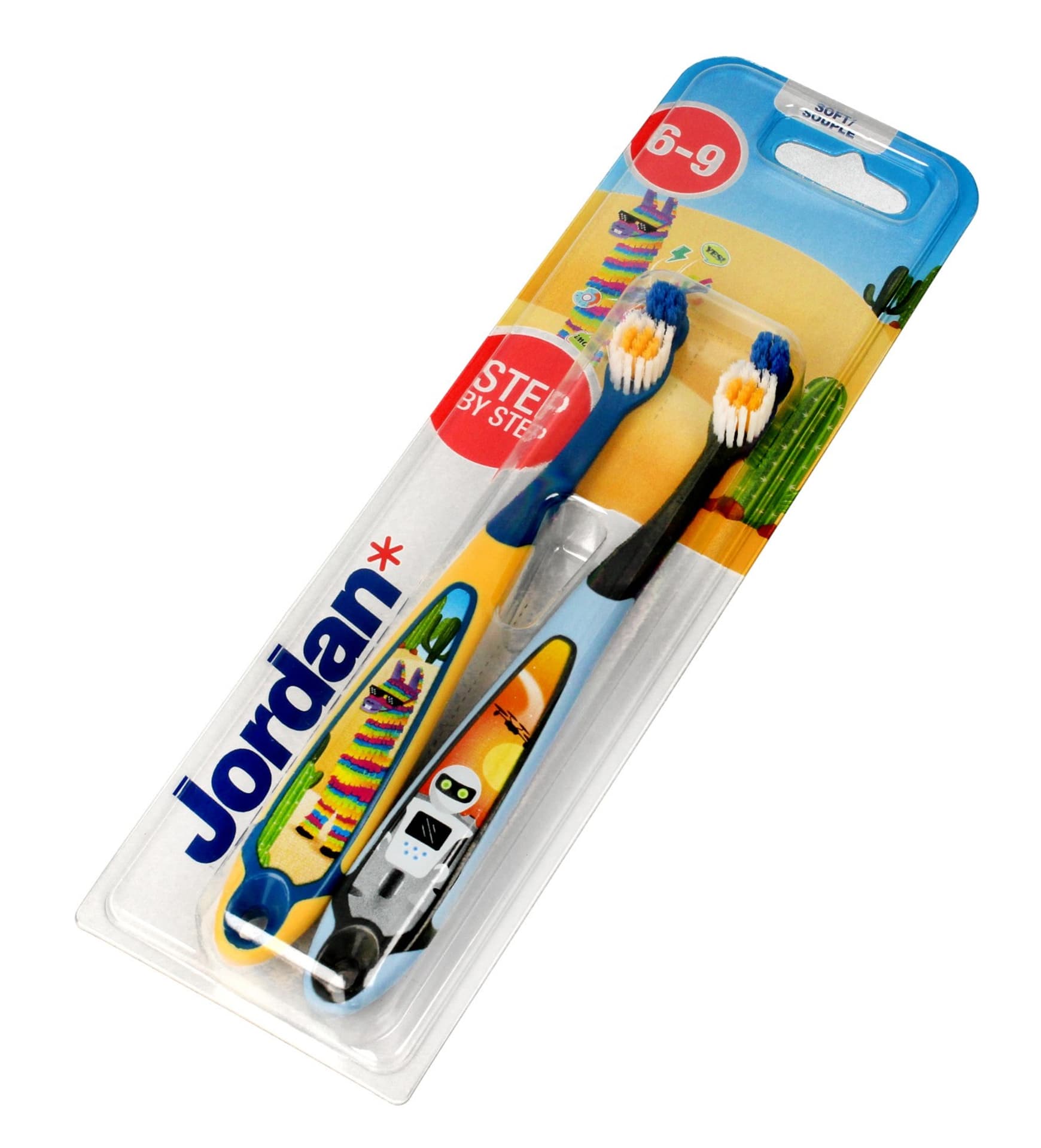 

Jordan Szczoteczka do zębów dla dzieci DUO Step by Step 6-9 soft - mix wzorów 1szt
