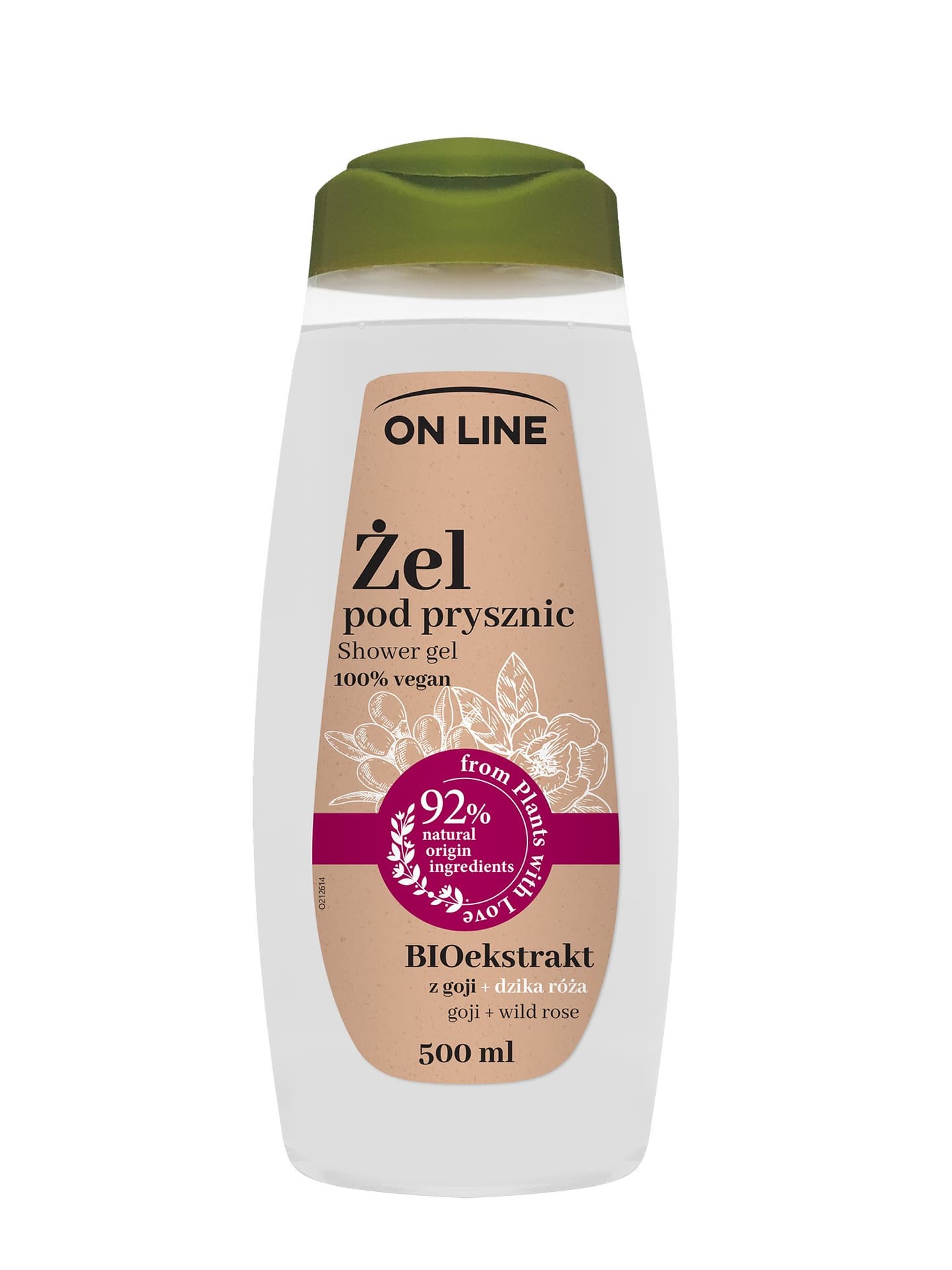 

On Line From Plants with Love Żel Pod prysznic Dzika Róża +Goji