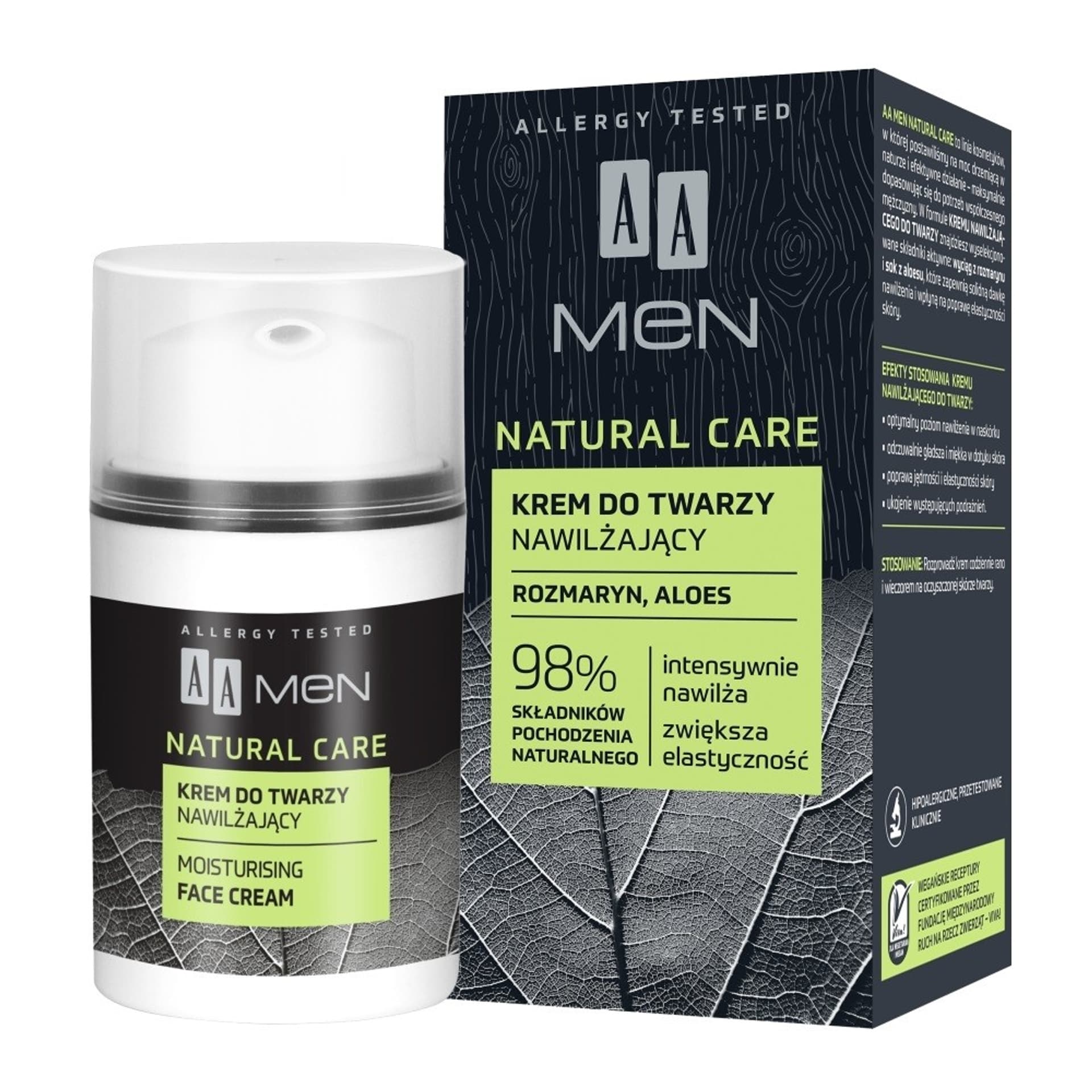

AA Men Natural Care Krem do twarzy nawilżający 50ml