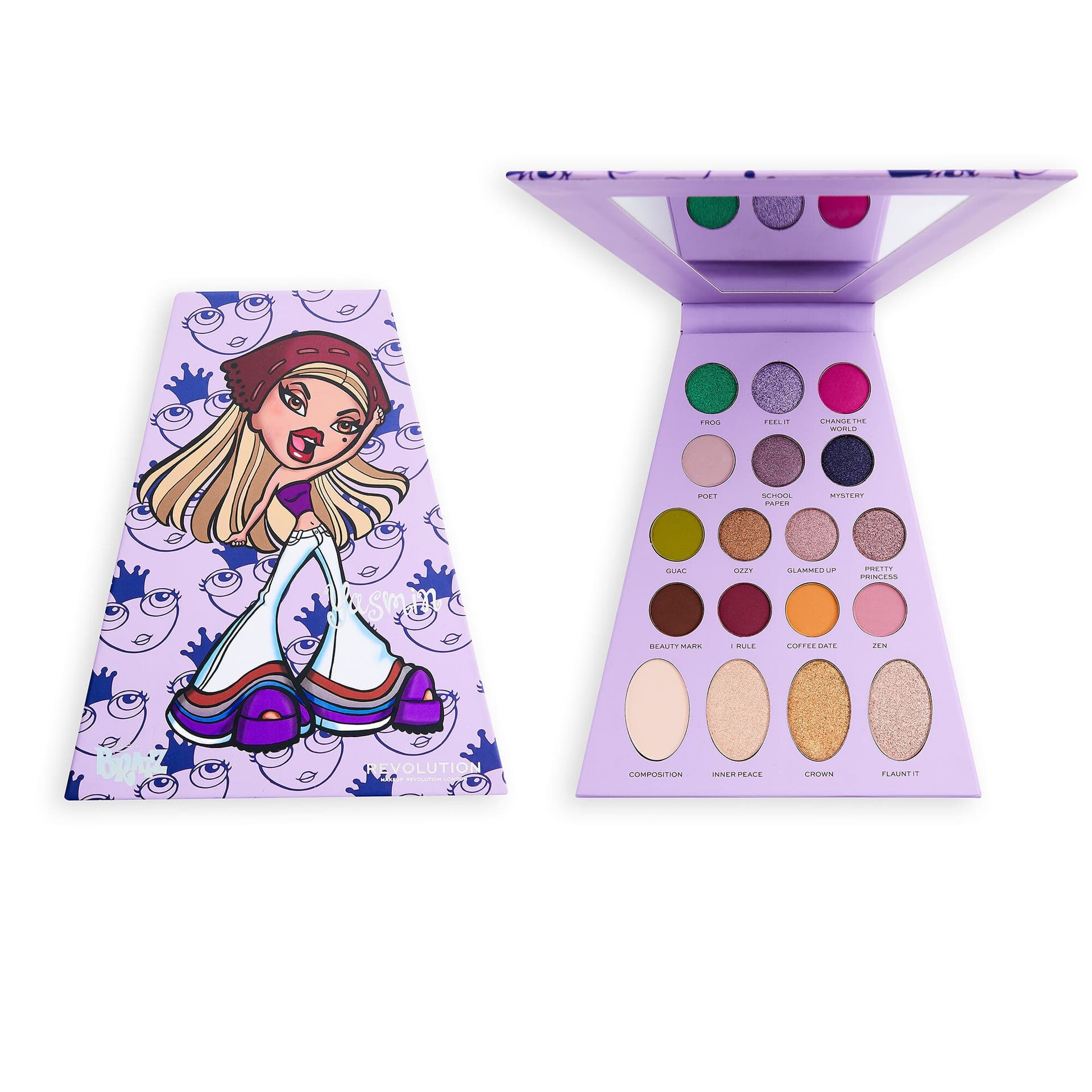 

Makeup Revolution X Bratz Doll Eyeshadow Palette (18) Zestaw cieni do powiek Yasmin 1szt, 18) zestaw cieni do powiek yasmin 1sz