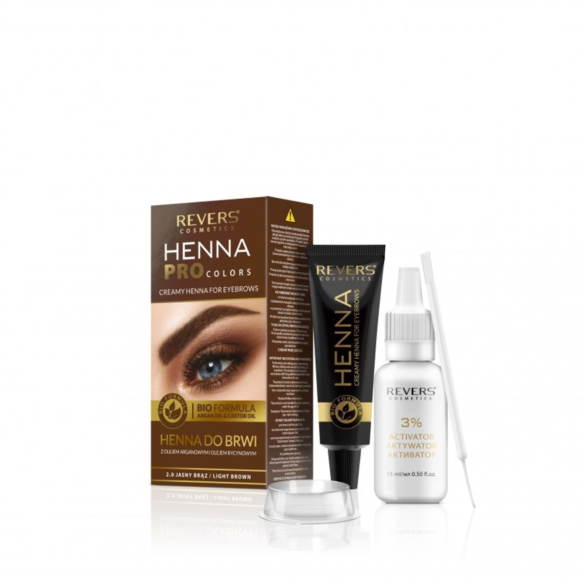 

REVERS Kremowa Henna do brwi Pro Colors 2.0 jasny brąz 1op.