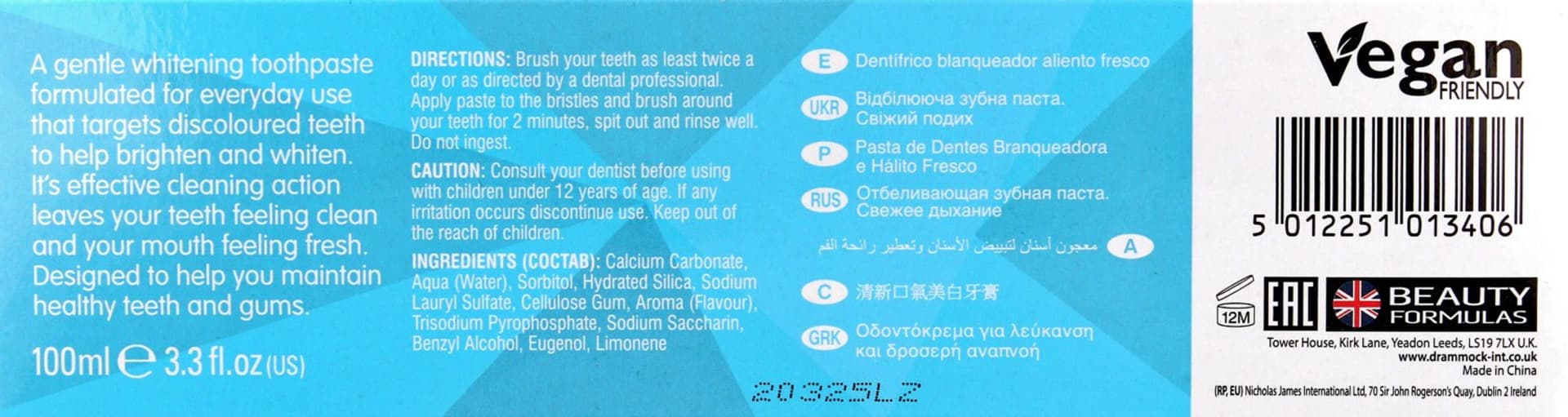 

Beauty Formulas Wybielająca Pasta do zębów Freshbreath 100ml + szczoteczka