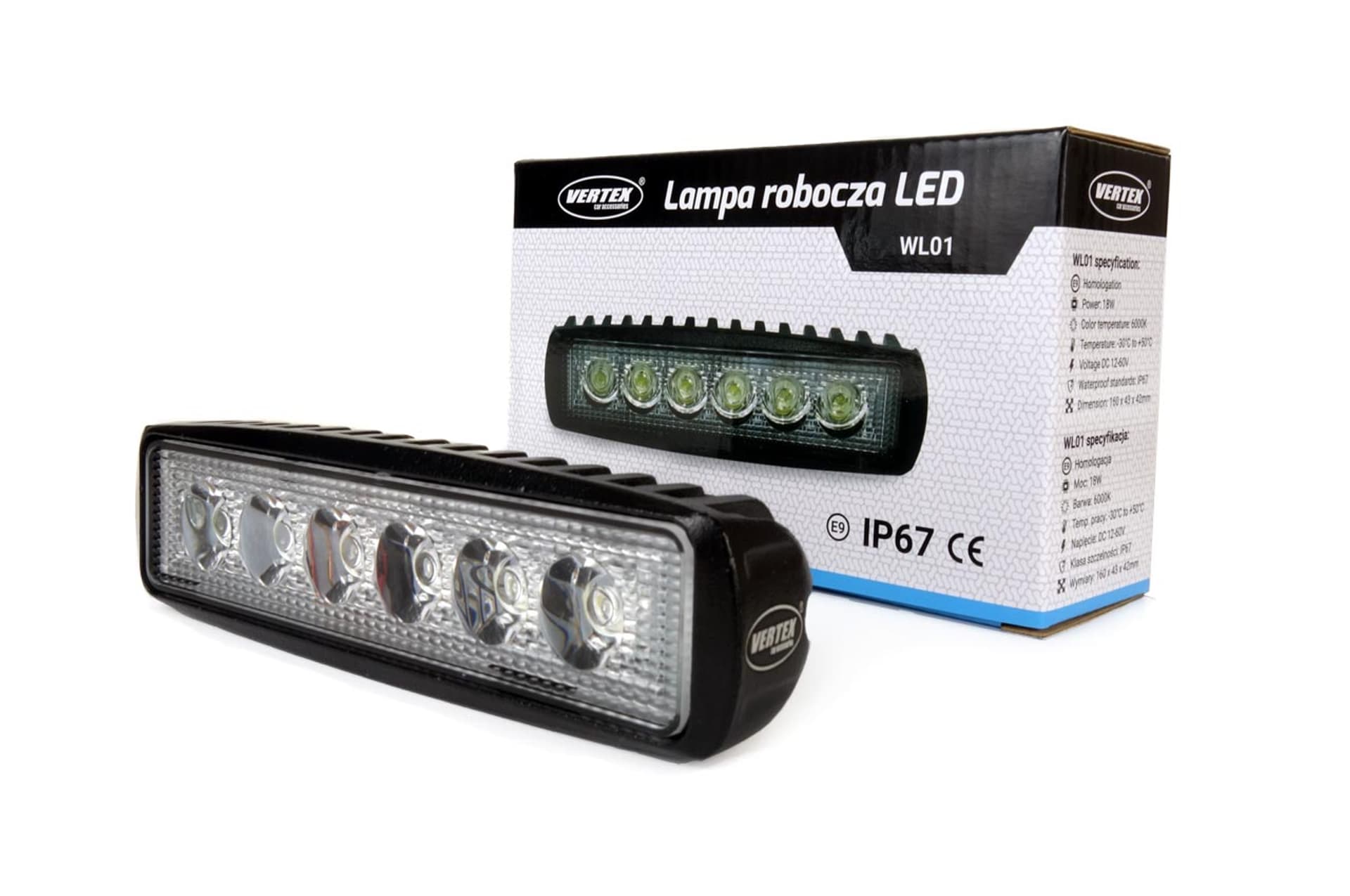 

01612 Lampa robocza WL01 18W Flat 9-60V