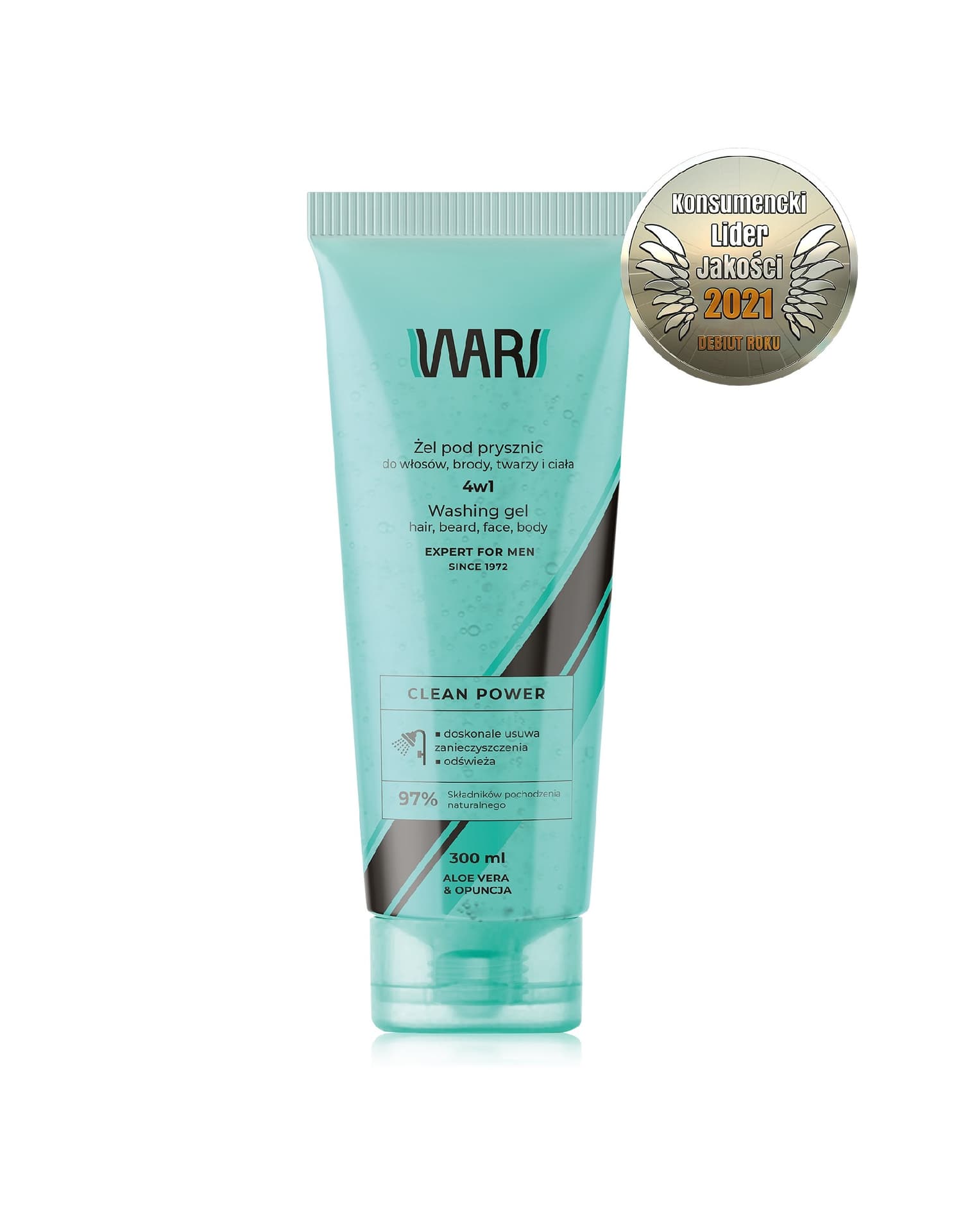 

Wars Expert for Men Żel pod prysznic 4w1 do twarzy,ciała,włosów i brody - Aloe Vera & Opuncja 300ml