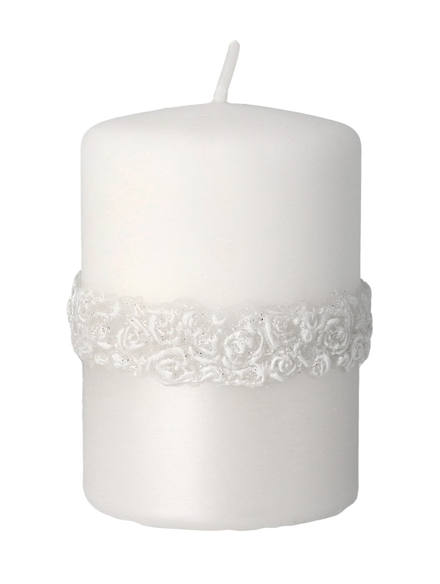 

ARTMAN Świeca ozdobna Bella - walec mały (średnica 7cm) biały 1szt, Średnica 7cm) biały 1sz