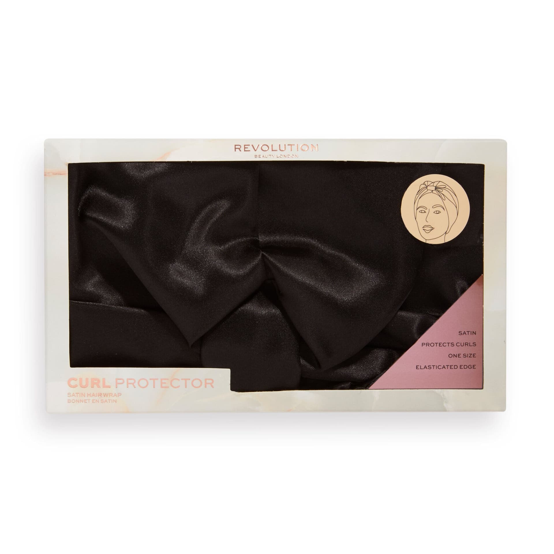 

Revolution Haircare Satin Hair Wrap Satynowy Czepek do włosów - Black 1szt