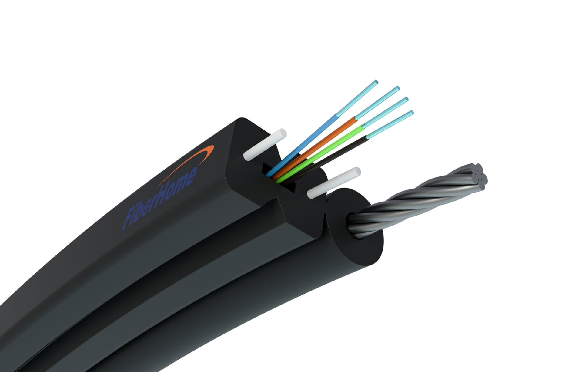 

4F FIBERHOME S-NOTKSP LSZH SELF SUPPORTED FLAT DROP FIBER OPTIC CABLE WITH STEEL REINFORCEMENT 4J G.657A1, EXTRALINK EDITION