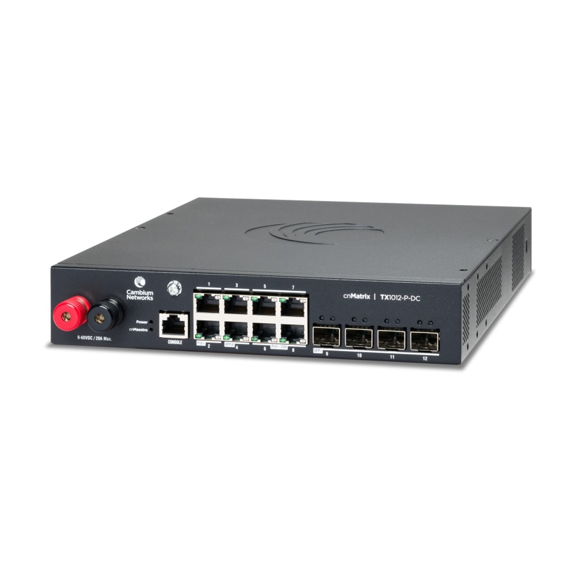 

CAMBIUM CNMATRIX TX1012-P-DC, 8X 1G, 4X SFP+, 260W, DC POWER ADAPTER