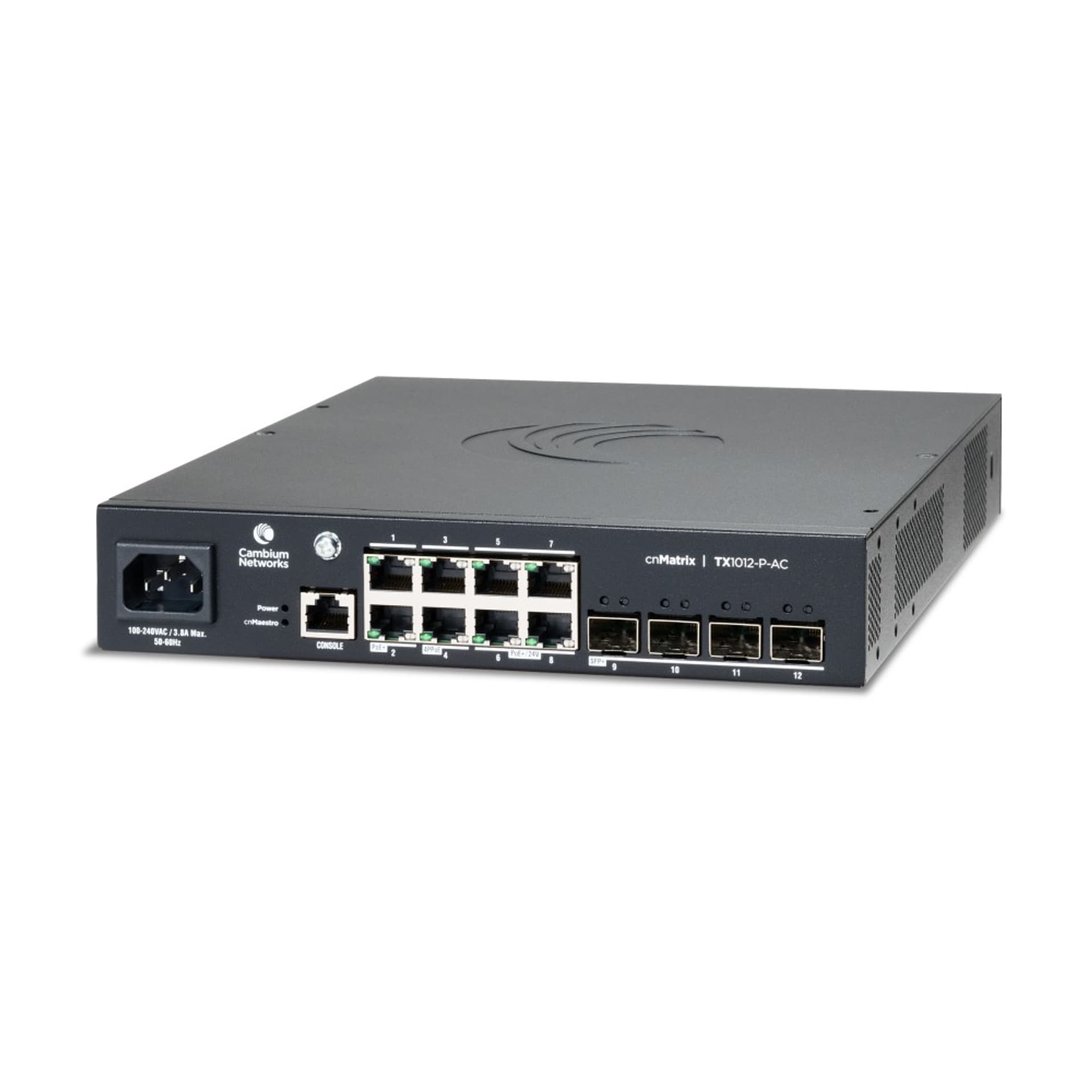 

CAMBIUM CNMATRIX TX1012-P-AC, 8X 1G, 4X SFP+, 260W, AC POWER ADAPTER