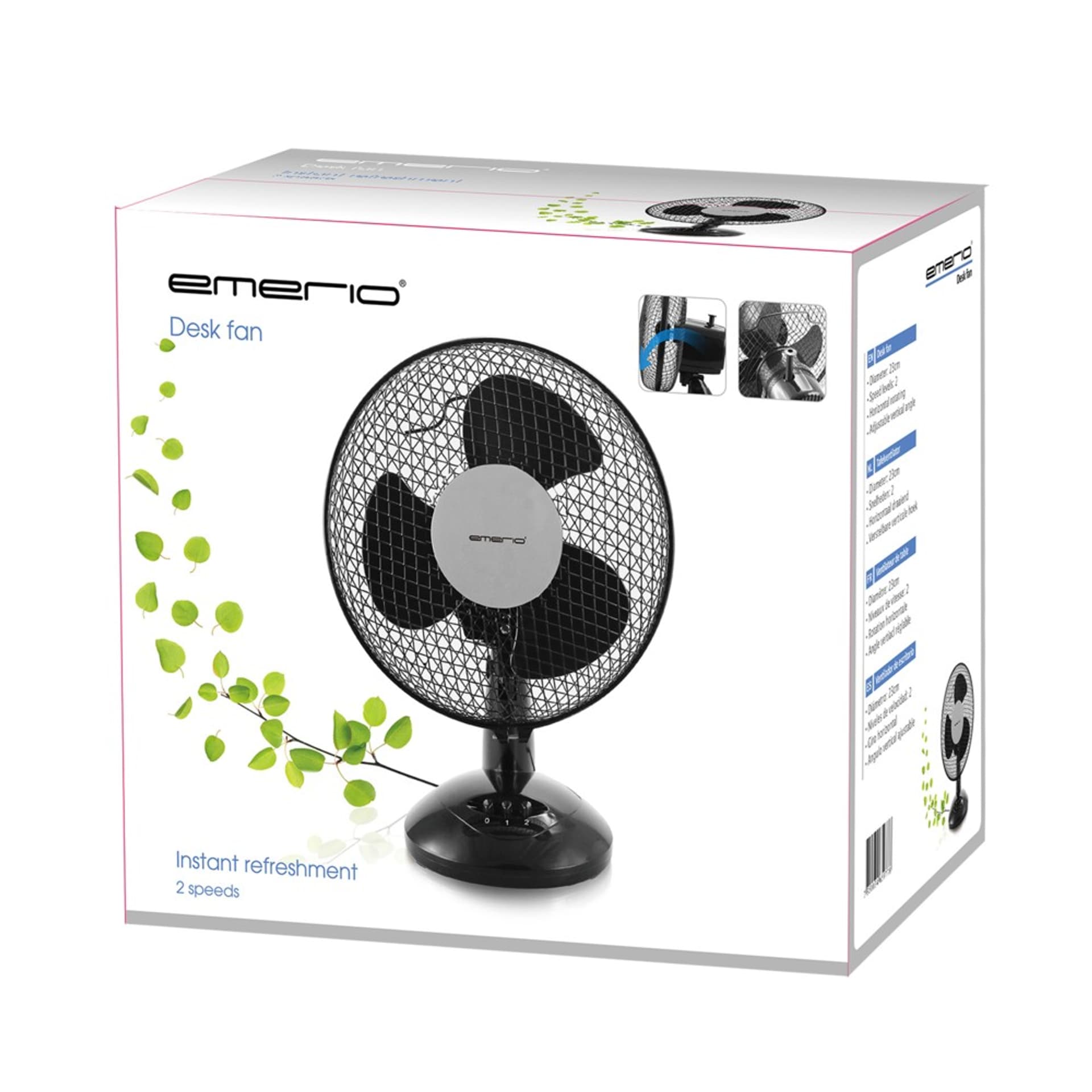 

EMERIO FN-114201.1 TABLE FAN 23CM, 3 BLADES, 2 SPEED SETTINGS, BLACK