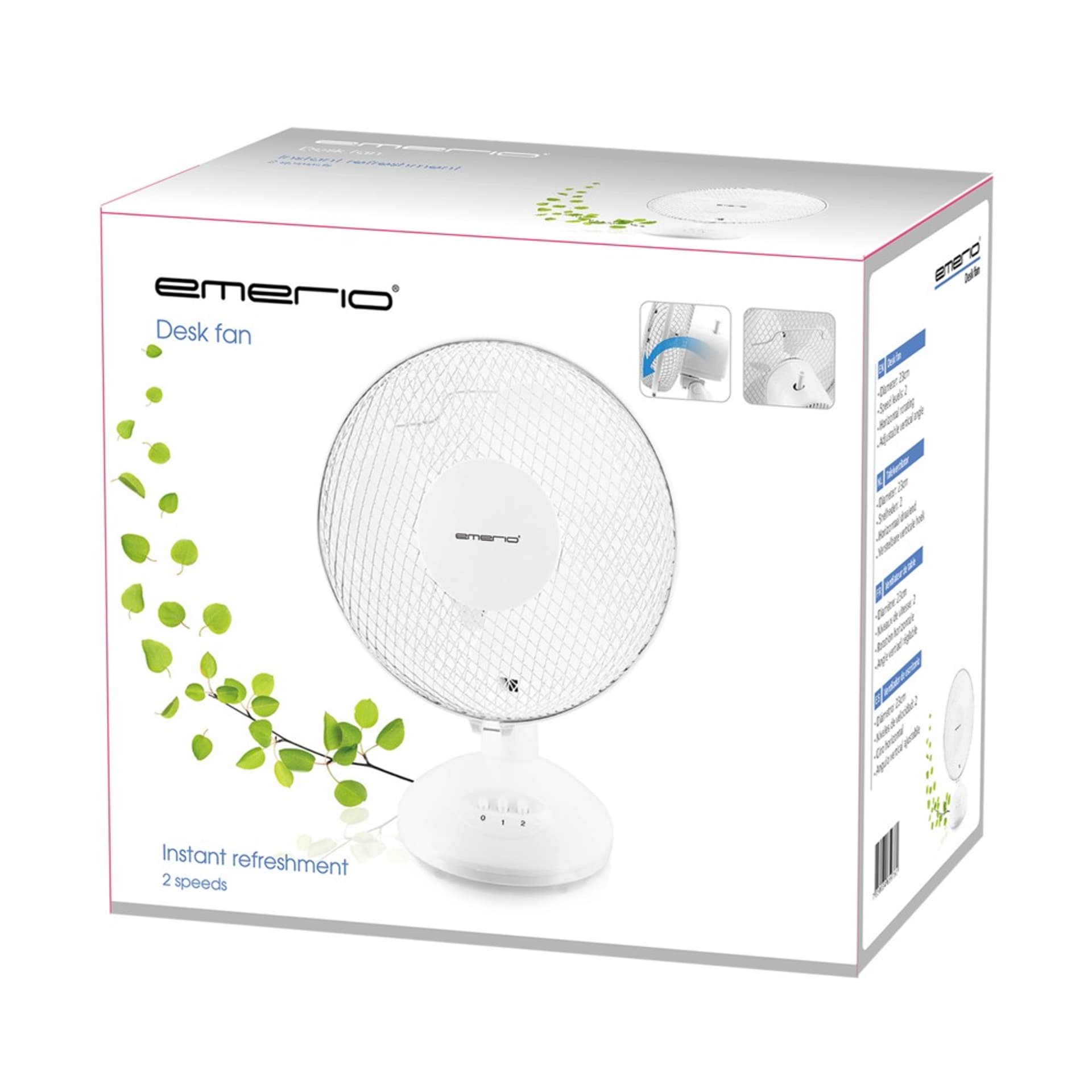 

EMERIO FN-114201 TABLE FAN 23CM, 3 BLADES, 2 SPEED SETTINGS, WHITE
