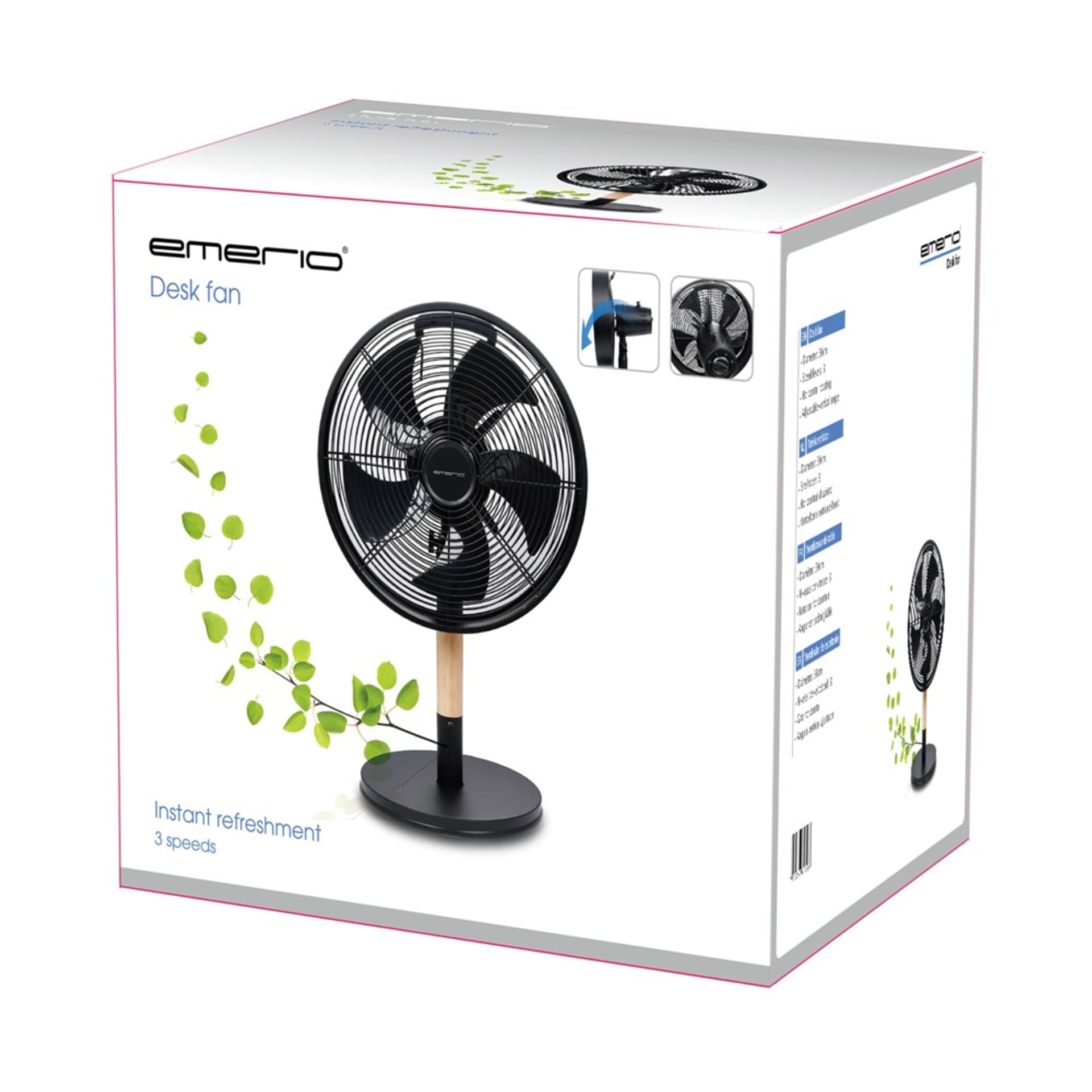 

EMERIO FN-114499.2 TABLE FAN 30CM, 5 BLADES, 3 SPEED SETTINGS, BLACK
