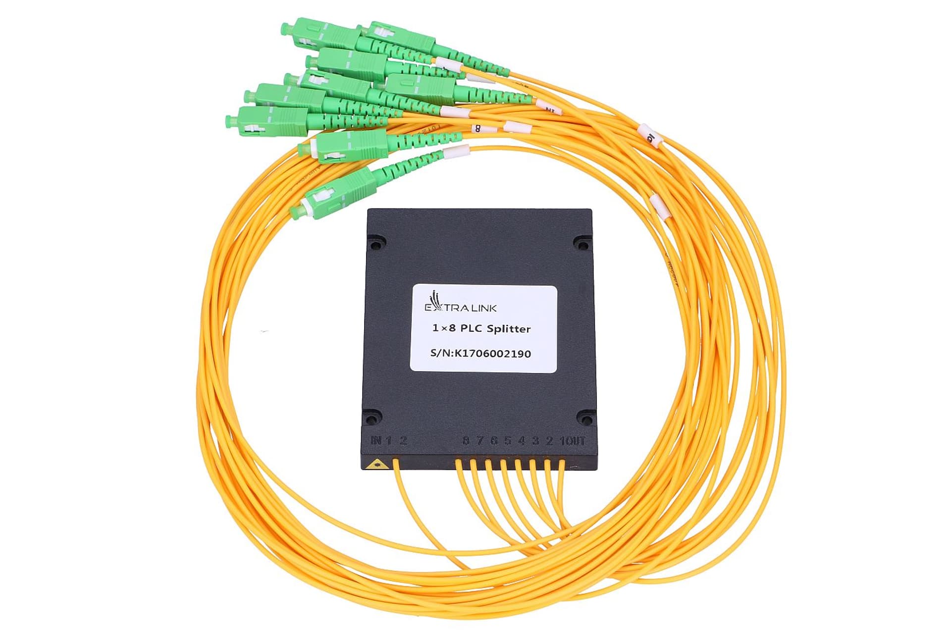 

EXTRALINK 1:8 PLC SPLITTER SC/APC 2.0MM 1.5M G657A ABS MODULE
