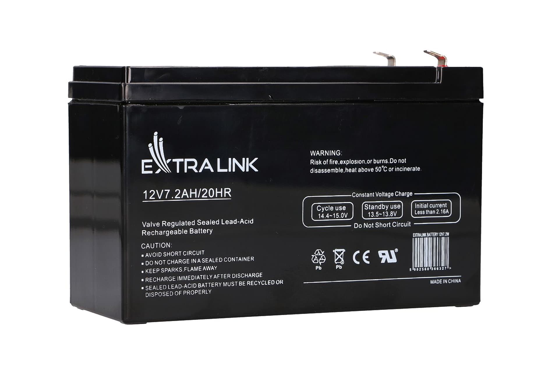 

EXTRALINK AKUMULATOR BATTERY ACCUMULATOR AGM 12V 7.2AH 7AH 151X65X93MM 2.1KG T1