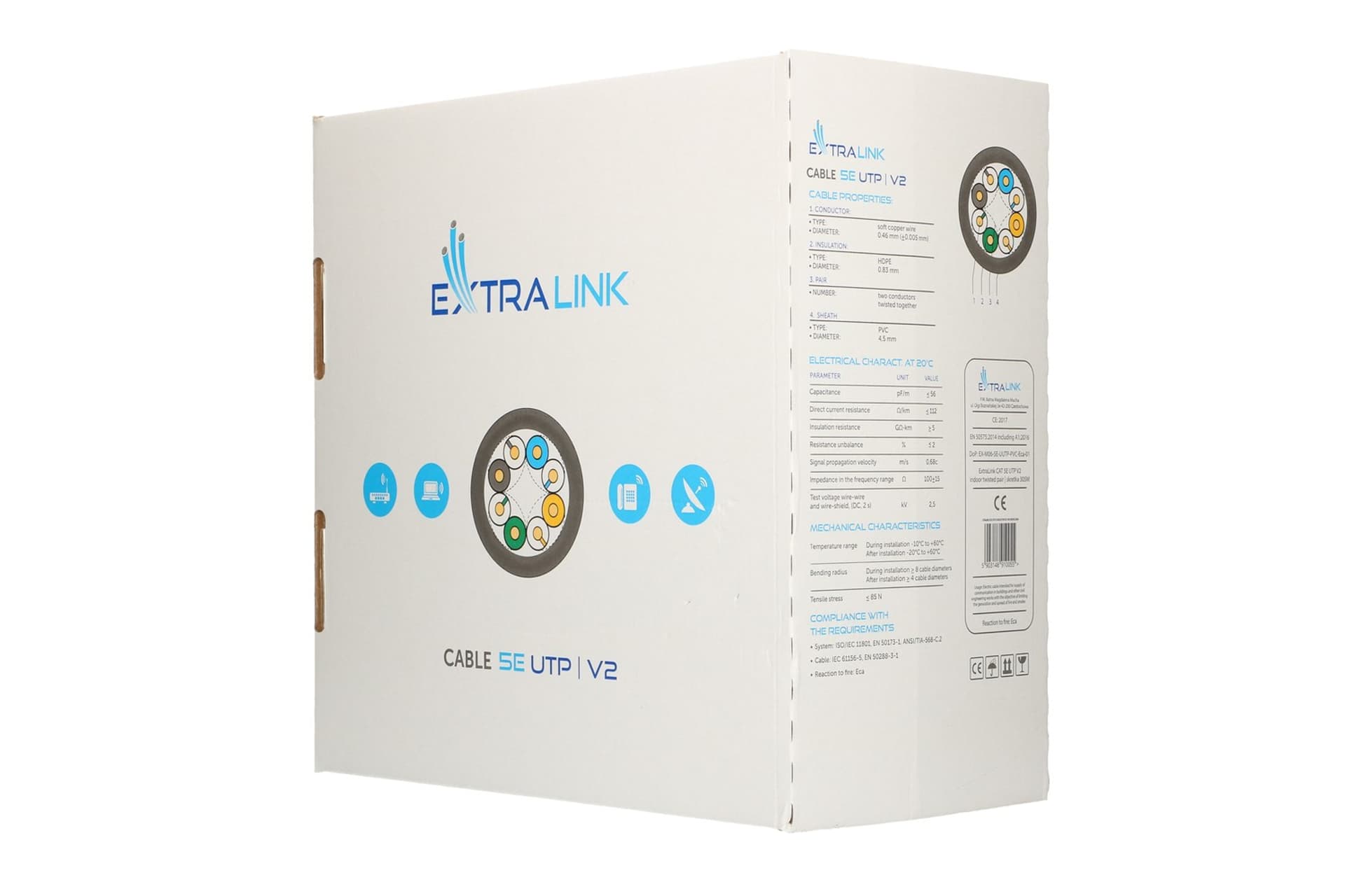 

EXTRALINK CAT5E UTP (U/UTP) V2 INDOOR TWISTED PAIR 305M, U/utp) v2 indoor twisted pair 305
