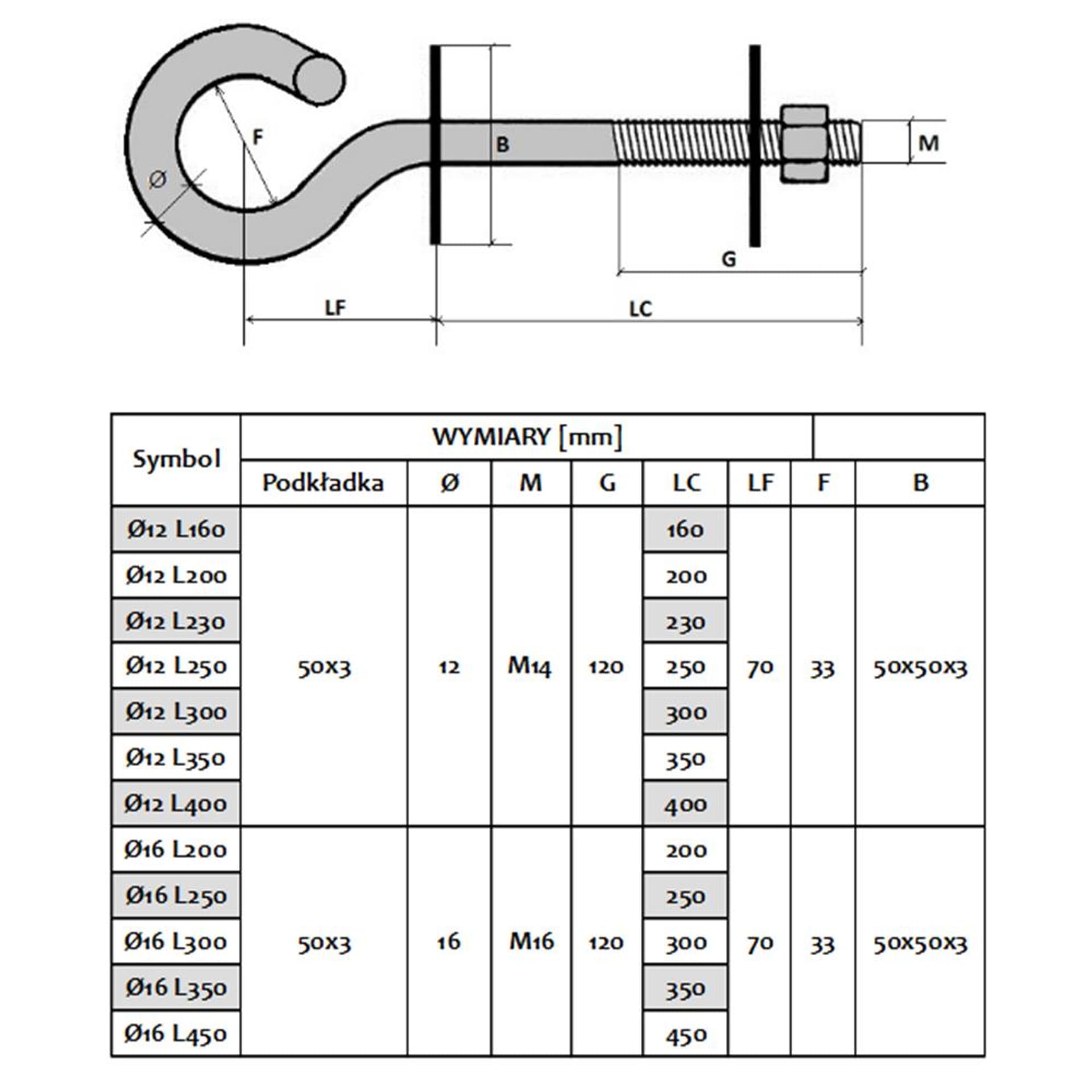 

EXTRALINK HOOK FOR HANGING BRACKETS 12/200MM