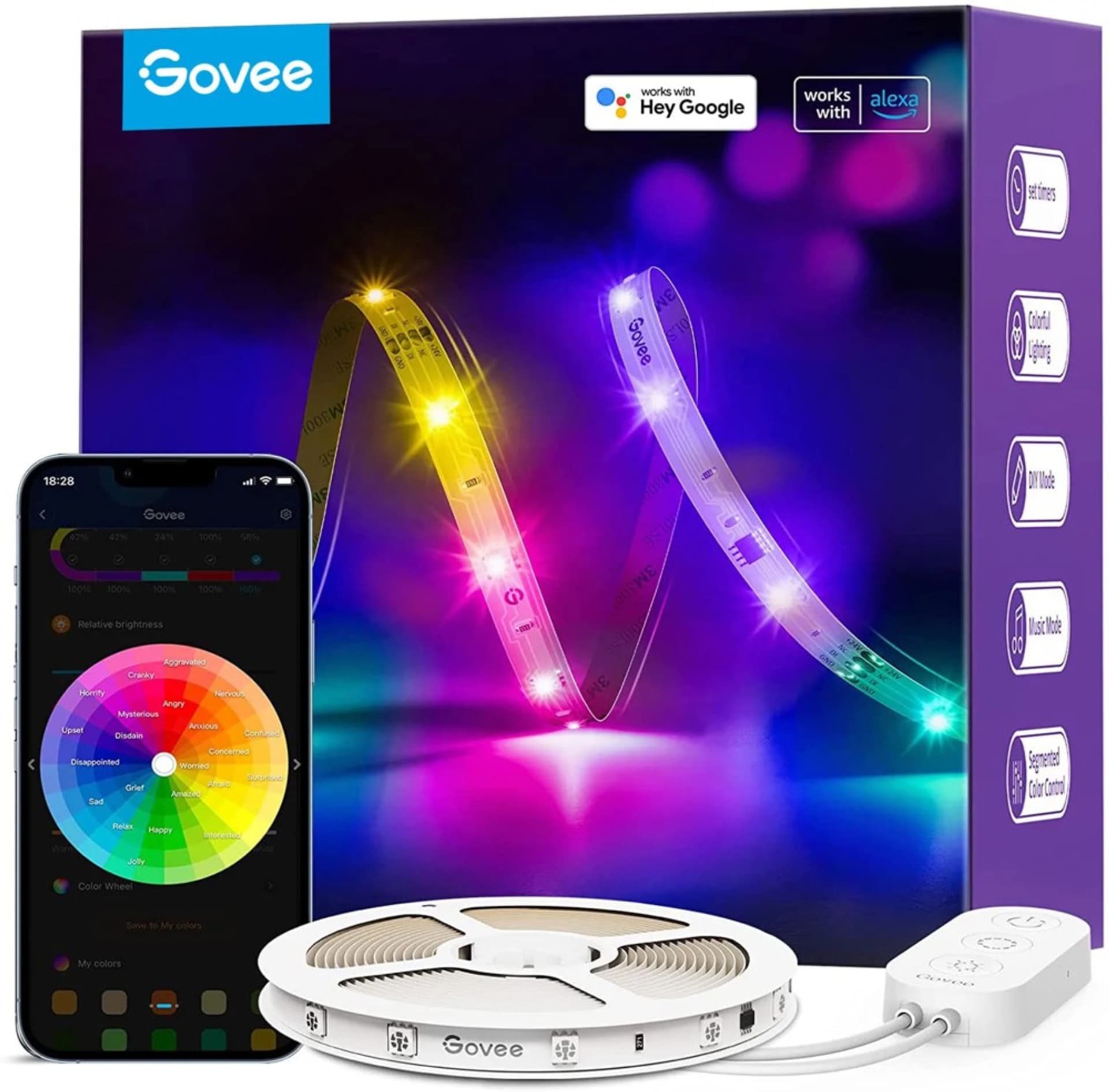 

Govee H619A 5m; Taśma LED; Wi-Fi, Bluetooth, RGBIC