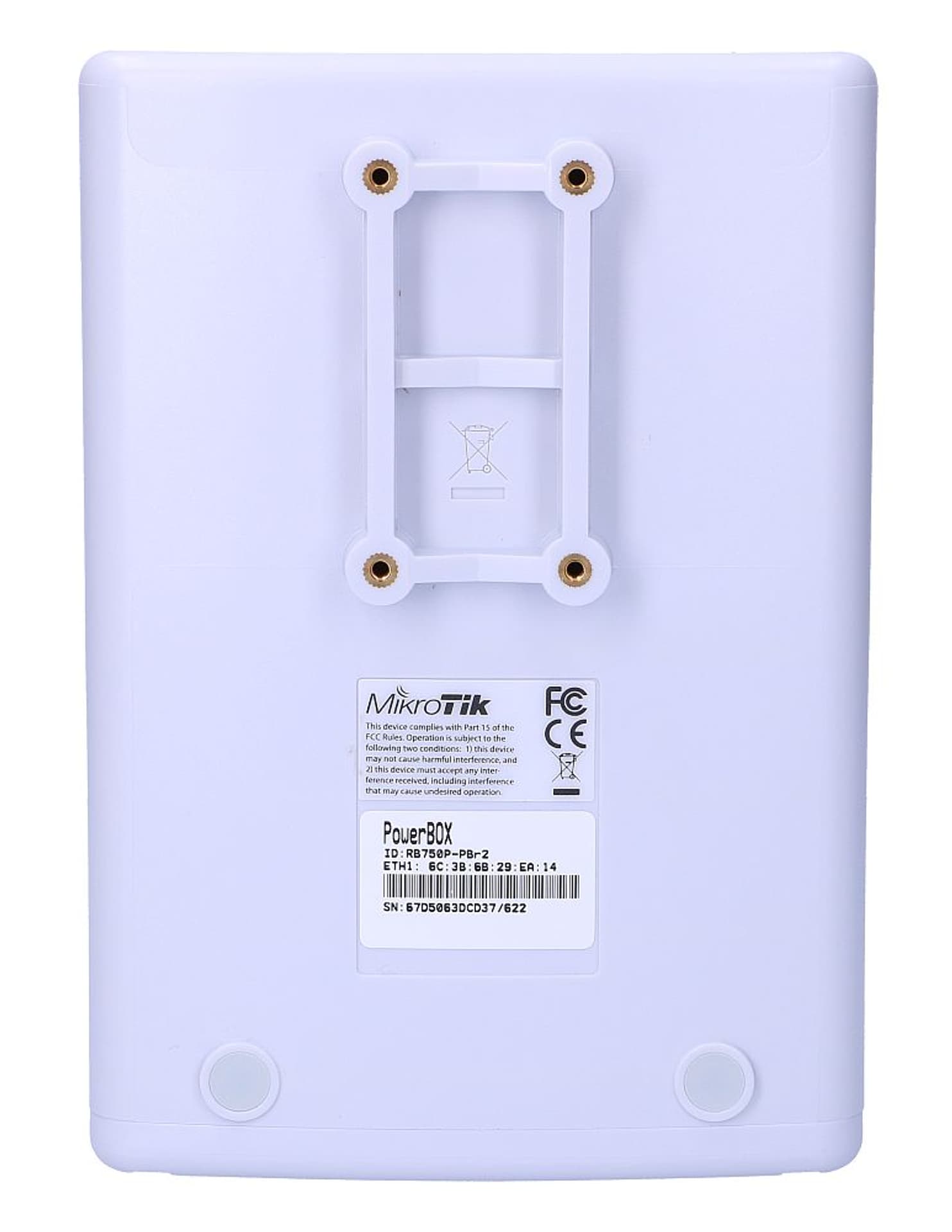 

MIKROTIK POWERBOX RB750P-PBR2, PLASTIC CASE, 650MHZ, 64MB, 5XFE, L4