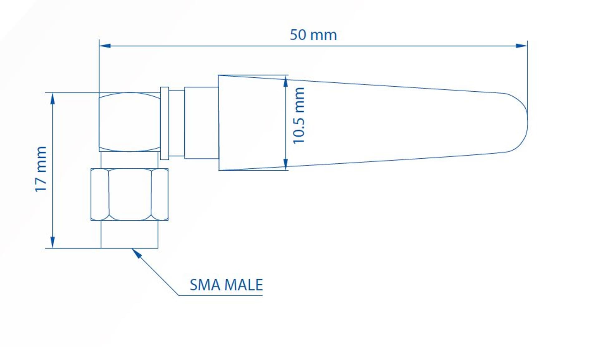 

TELTONIKA ANGLED COMPACT MOBILE ANTENNA 5DBI 003R-00296 PR1US450