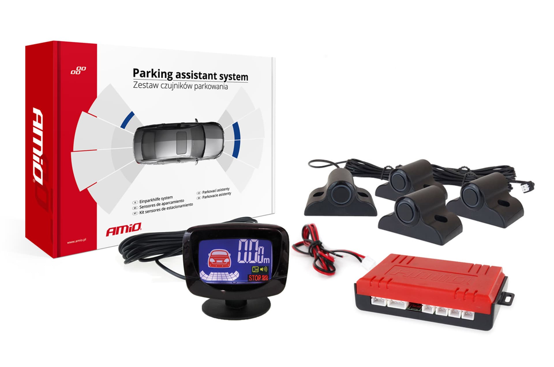 

Zestaw czujników parkowania cofania led-graf 4 sensory czarne 19mm truck