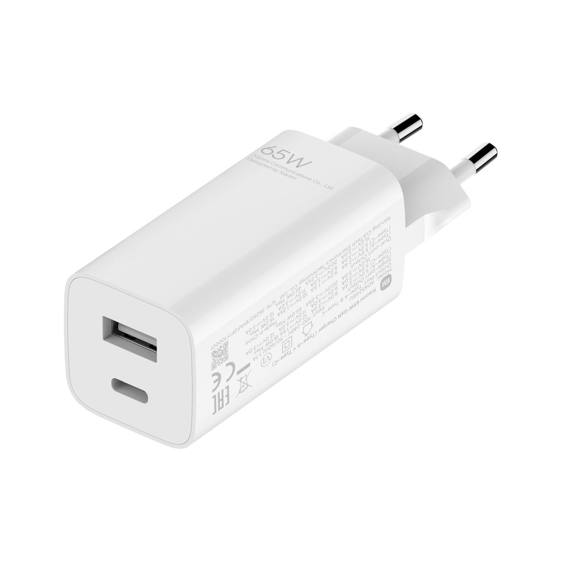 

XIAOMI MI 65W GAN CHARGER (TYPE-A + TYPE-C) EU AD652GEU, Type-a + type-c) eu ad652ge