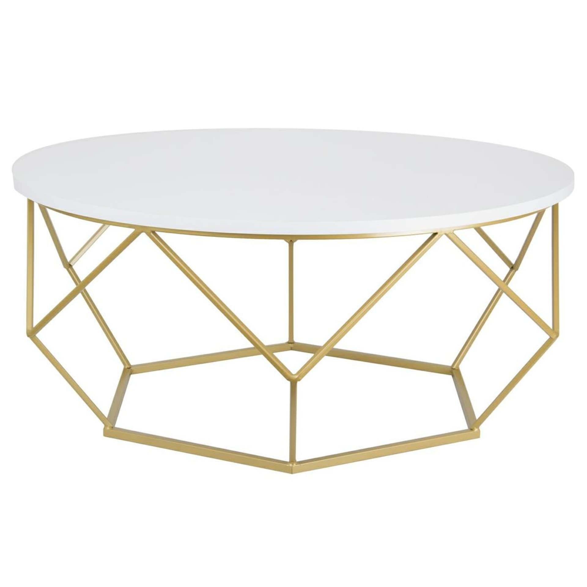 

Stolik kawowy Diamond 90 cm złoto biały GLAM