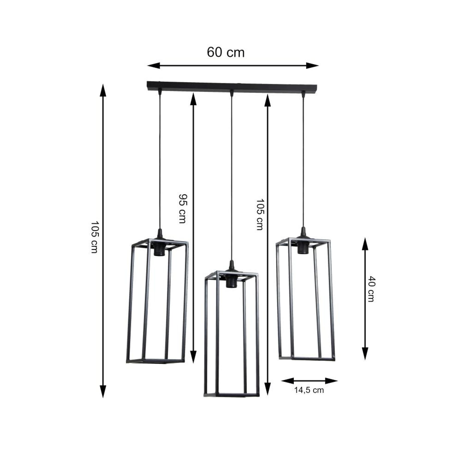 

Lampy sufitowa geometryczna czarna 60 cm LOFT