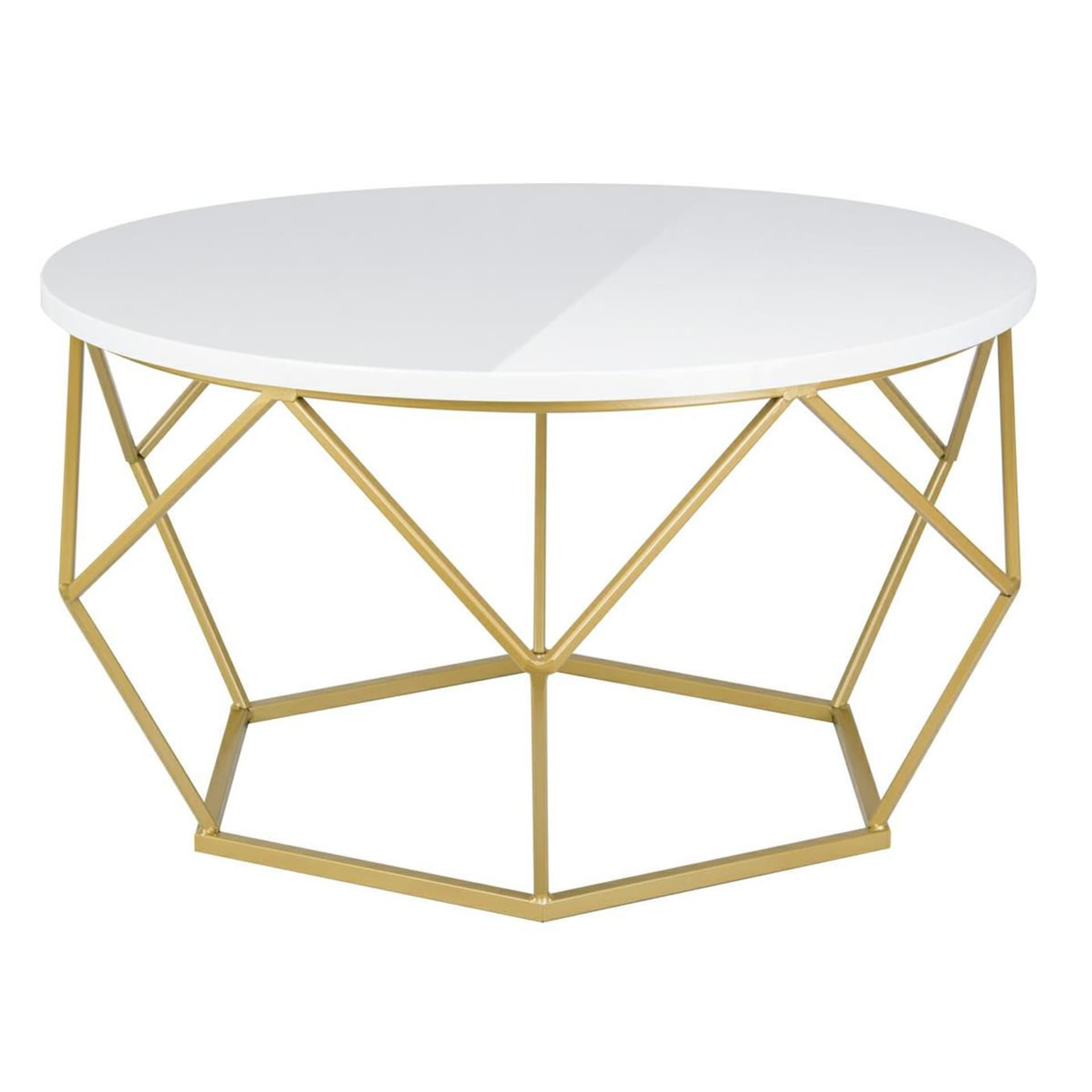

Stolik kawowy 70 cm Diamond złoto biały LOFT
