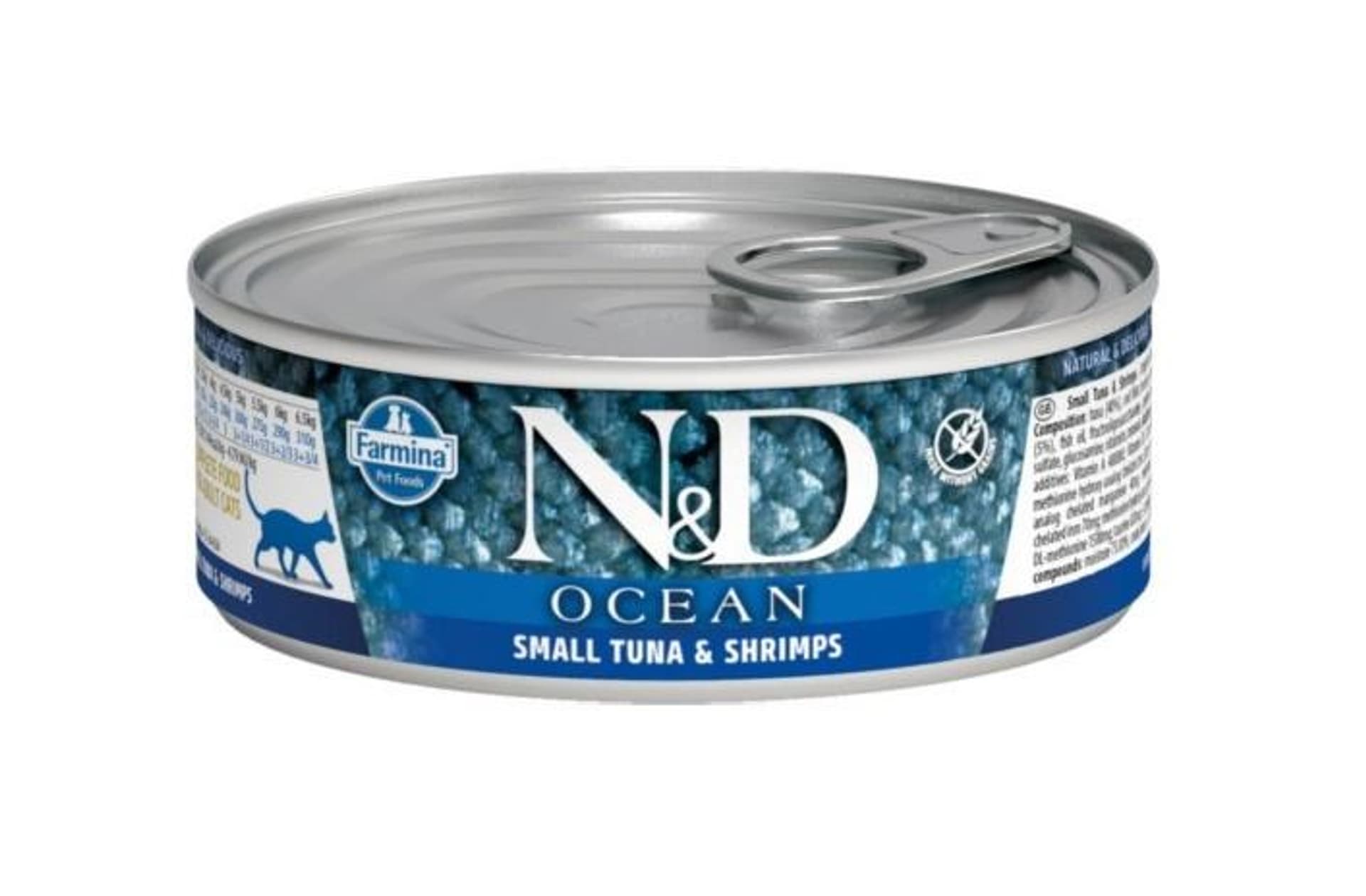 

FARMINA N&D CAT OCEAN SEA SMALL TUNA & SHRIMPS - mokra karma dla kota - puszka 70g