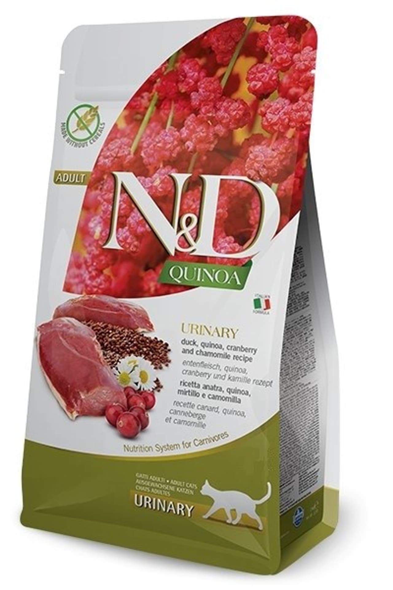 

FARMINA N&D CAT QUINOA URINARY DUCK - z kaczką, quinoa, żurawiną i rumiankiem- sucha karma dla kota - 1,5kg