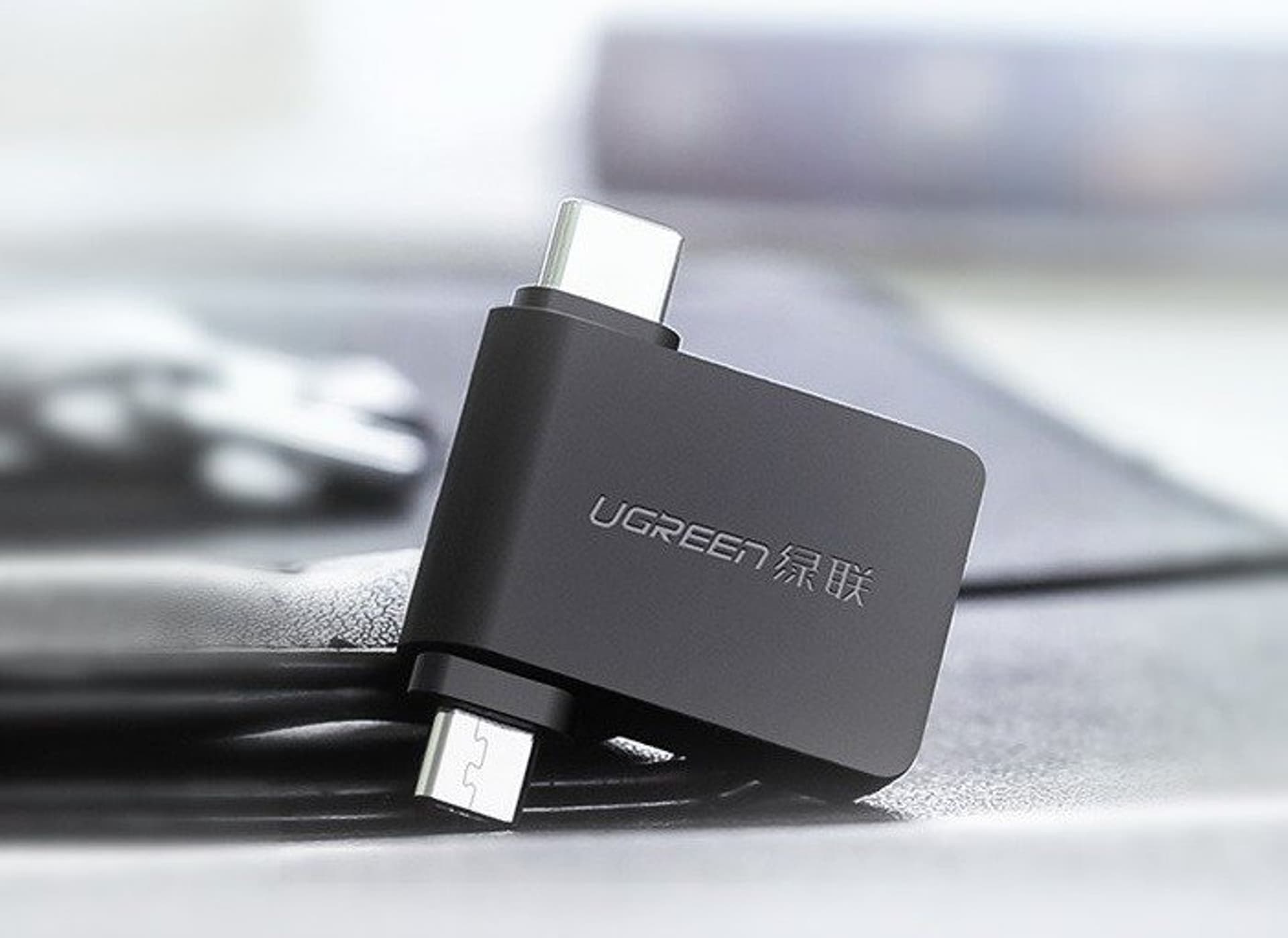 

Adapter OTG UGREEN 2w1 USB (A) 3.0 do USB-C i micro-USB (czarny)