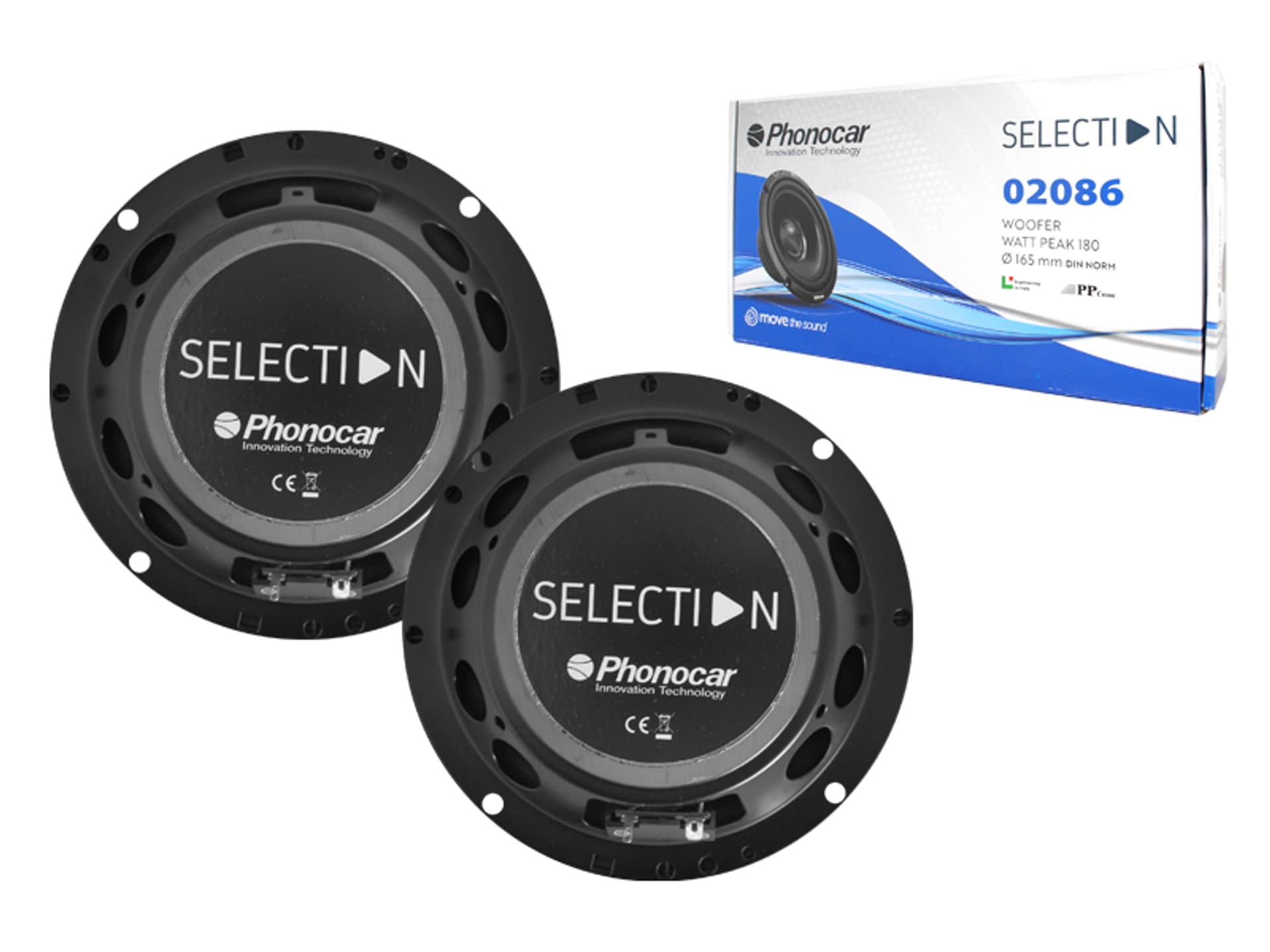 

1 kpl. Głośniki PHONOCAR 2086, 165mm/90W, SELECTION-Line, EXTRA-FLAT.