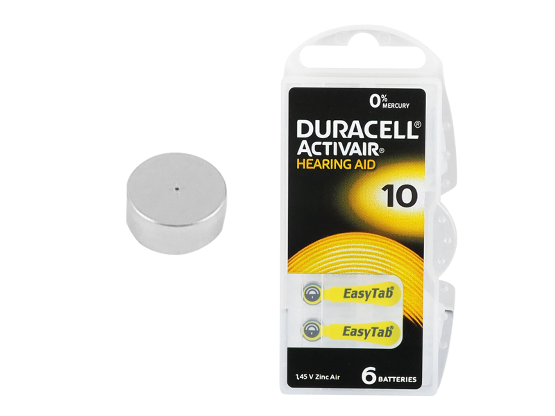 

6 szt. Bateria słuchowa Duracell DA10.