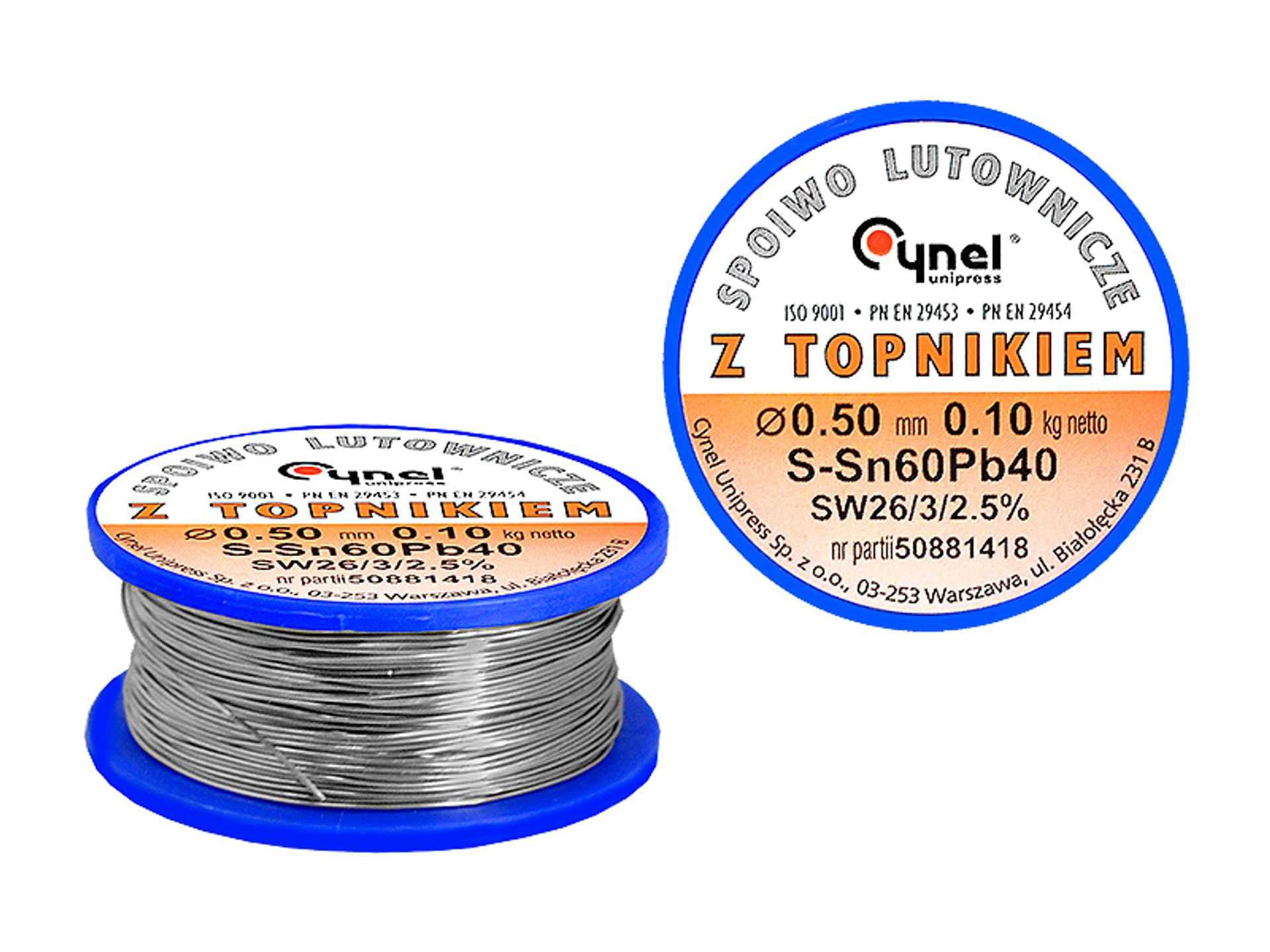 

1 szt. PS Cyna 0.50/100 g/spoiwo LC60-FSW26.