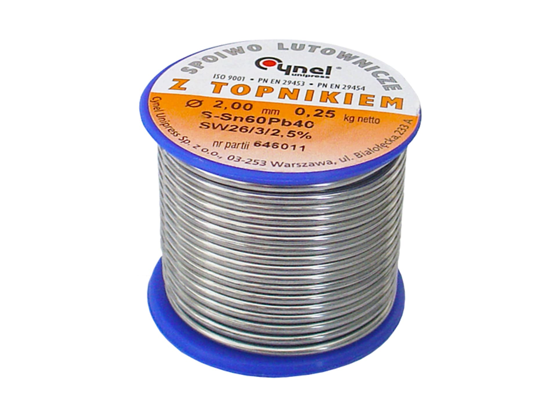 

PS Cyna 2.00/250g/spoiwo Sn60-Pb40 (1LM)