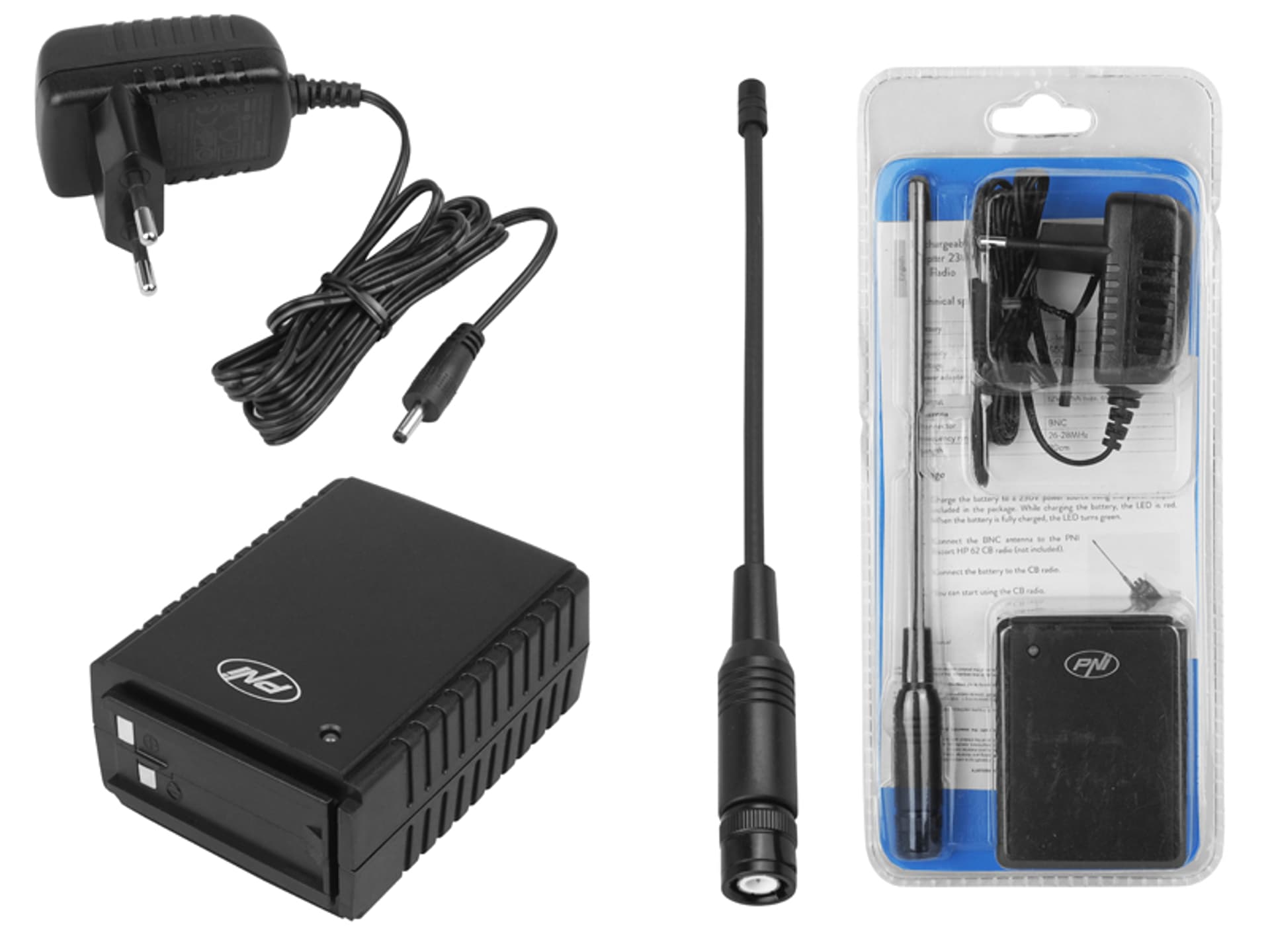 

Zestaw przenośny z akumulator do ALAN-42/HP62 1500mAh, zasilacz 230V/8,4V, antena BNC do stacji Escort HP62PNI-AK-HP62. (1LM)