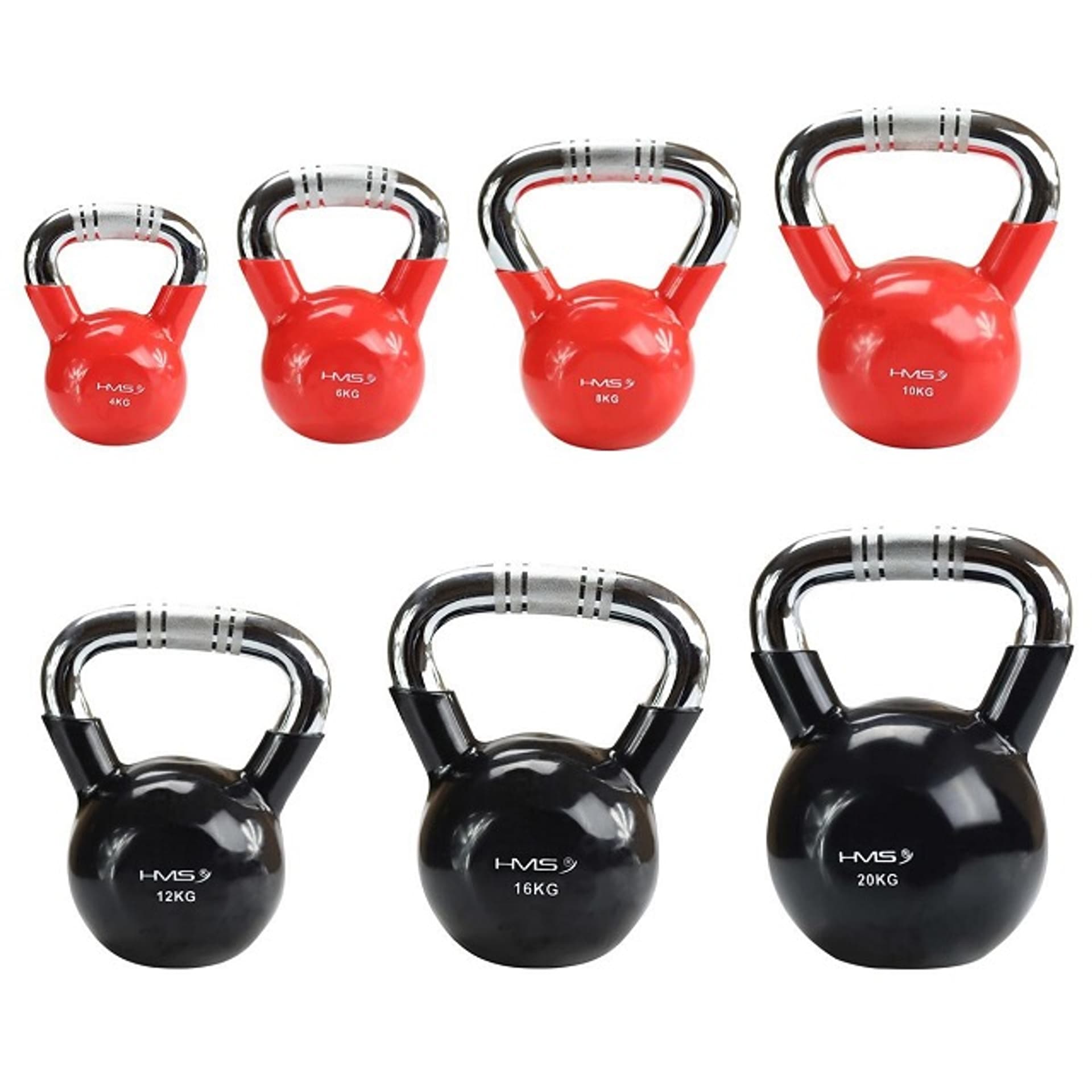 

Kettlebell chromowany 10 kg czerwony HMS KTC10