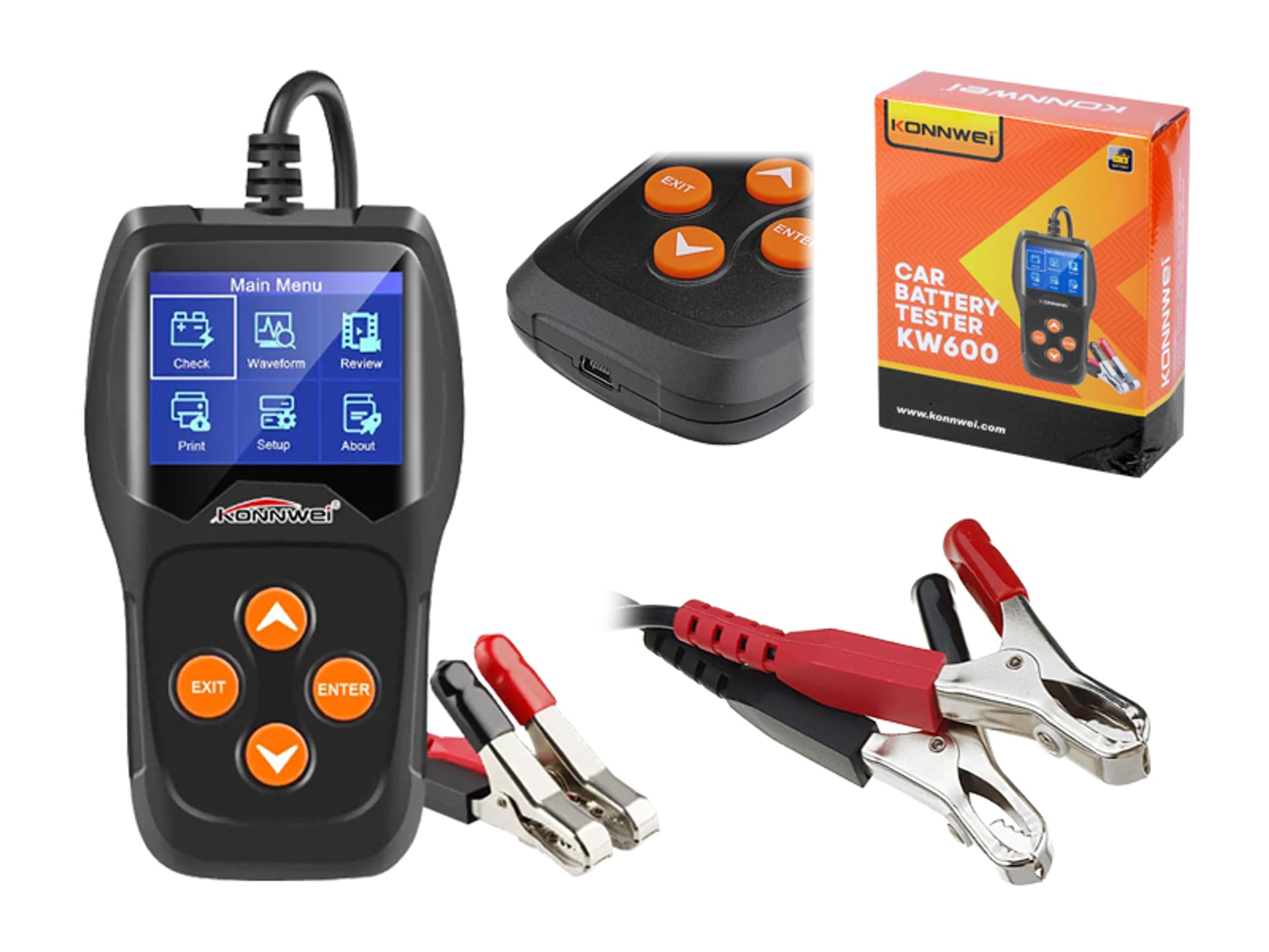 

1 szt. Tester do baterii i akumulatorów 12V, Konnwei KW600.