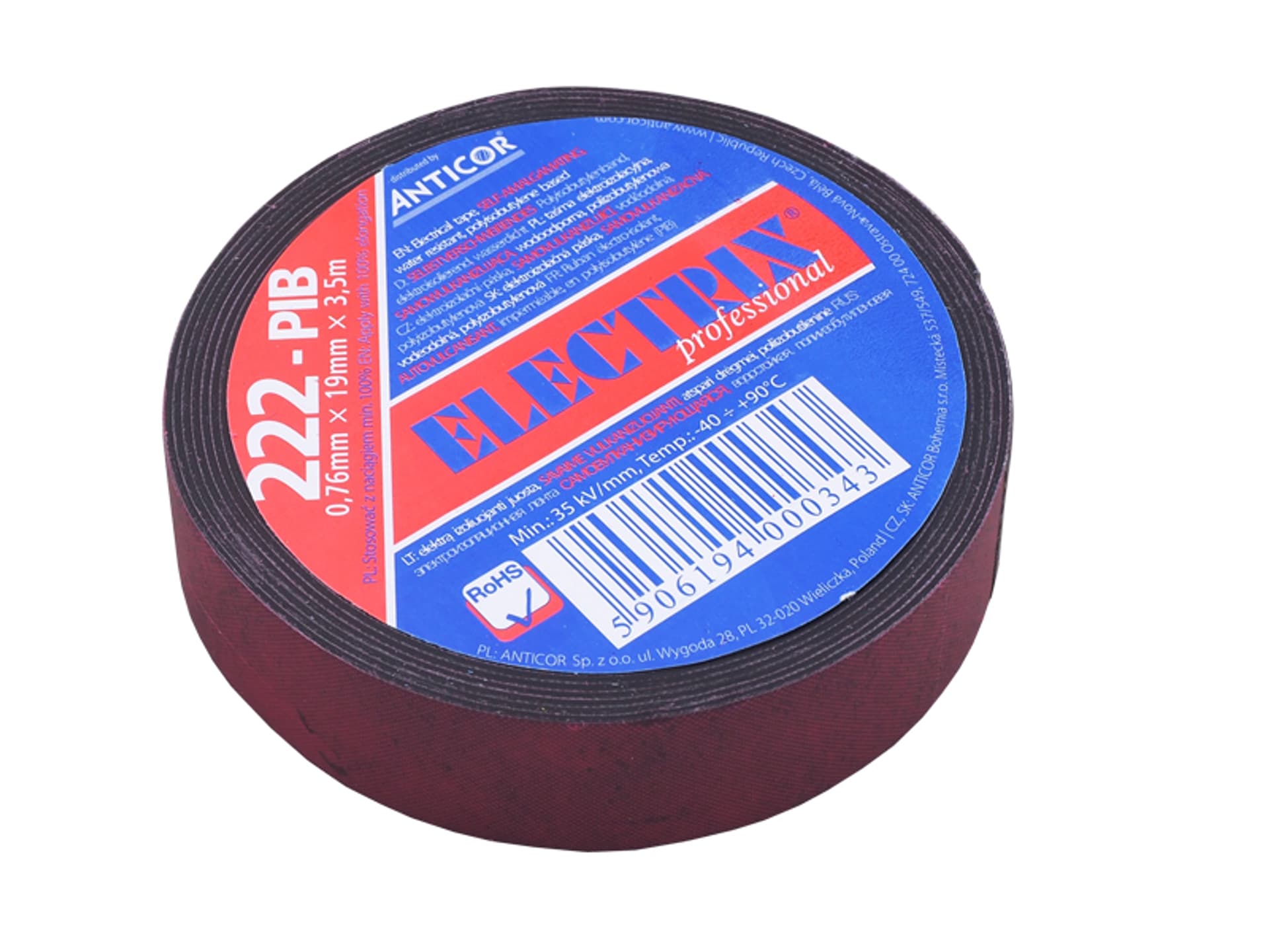 

Taśma ELECTRIX 222 19mm*3,5m, samowulkanizująca. (1LM)