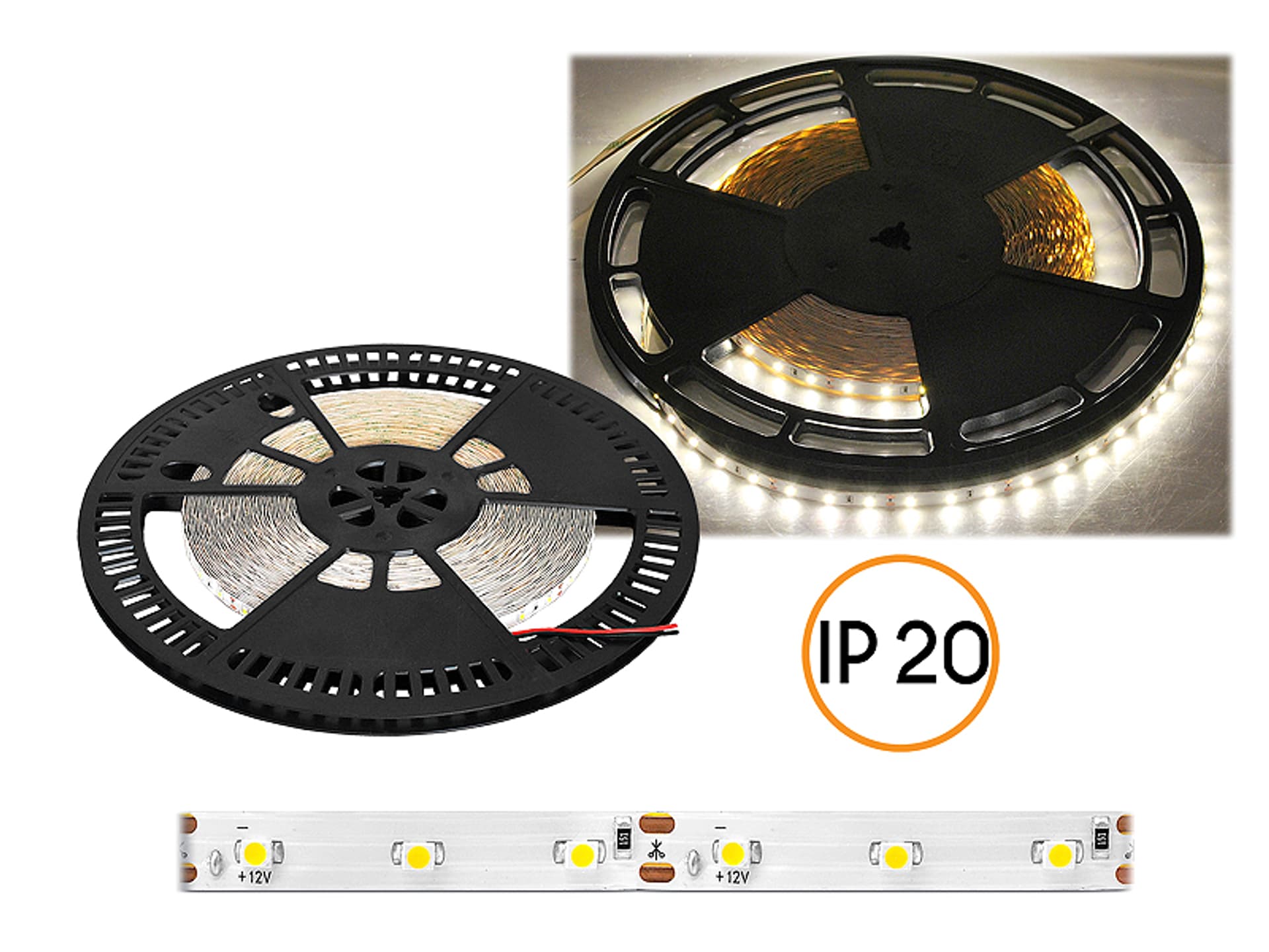 

1 rol. PS Sznur diodowy ECO IP20, światło naturalne białe, 60diod/m, 25m, białe podłoże, SMD2835.