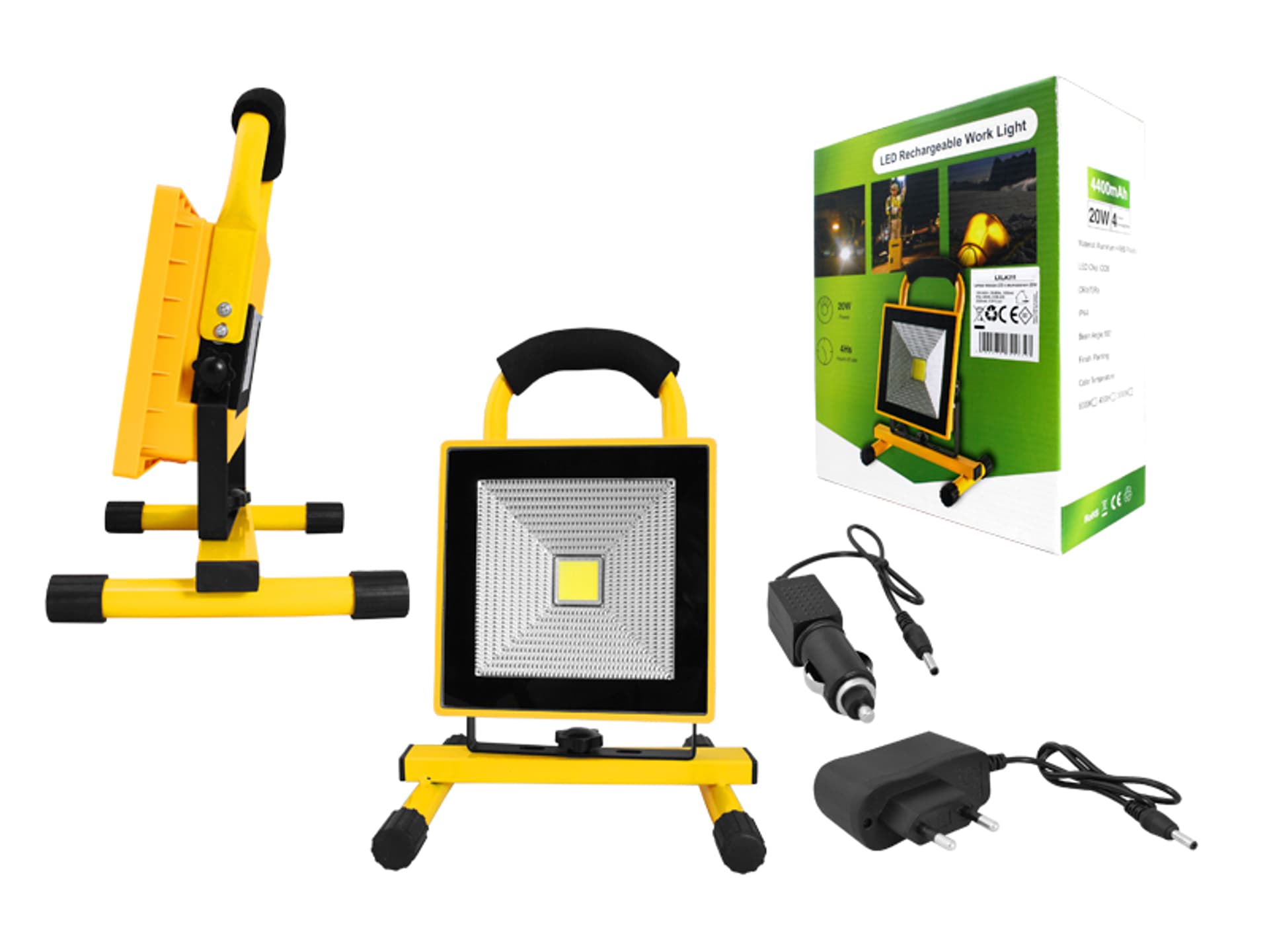 

1 szt. PS Lampa robocza LED z akumulatorem, 20W SLIM, ładowarka 12V/230V.