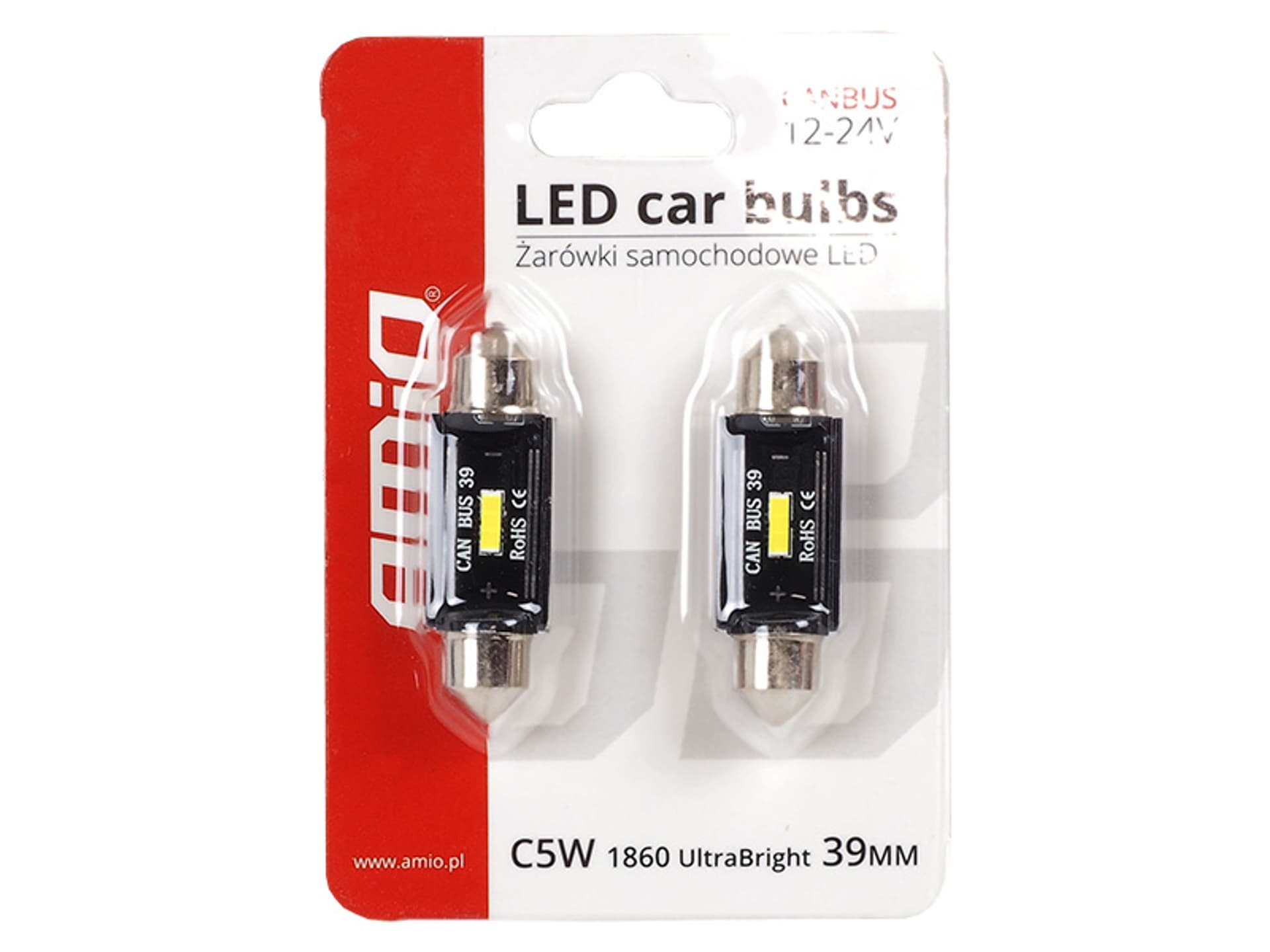 

Żarówki LED CANBUS 1 x SMD, Amio UltraBright 1860, Festoon 39 mm White, 12 V/24 V. (1LM)